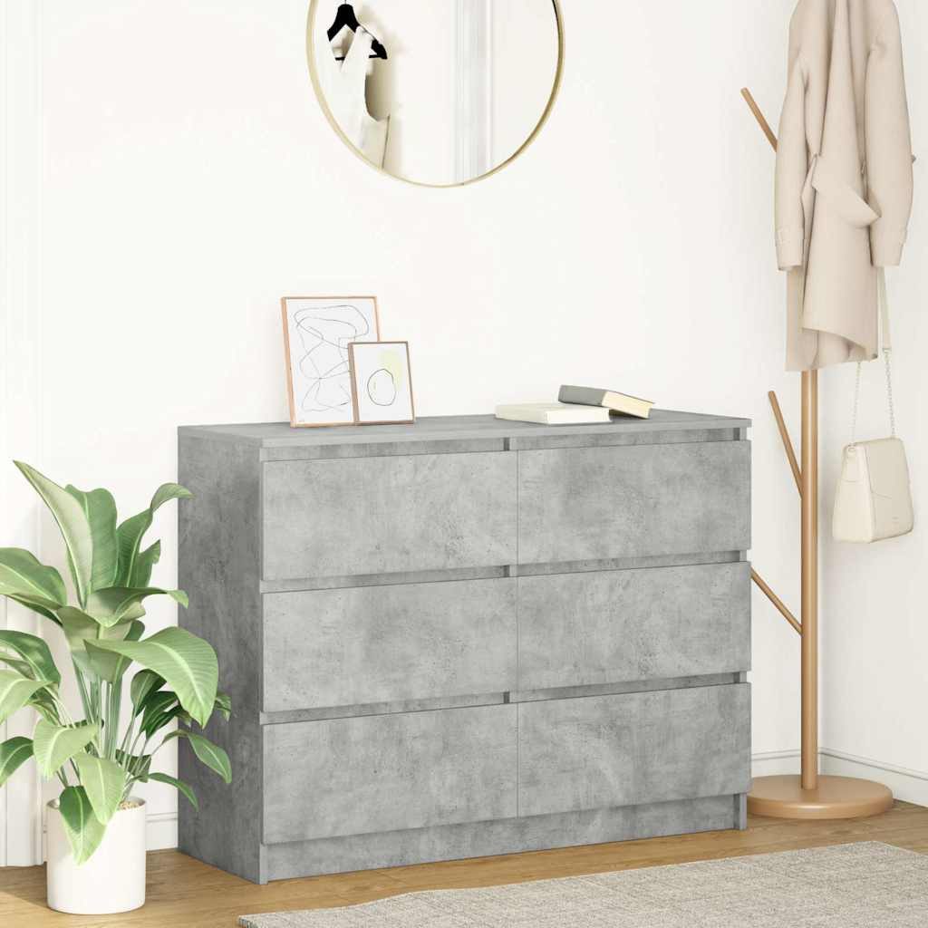 vidaXL Sideboard Sideboard Betongrau 100x35x76 cm Holzwerkstoff (1 St)