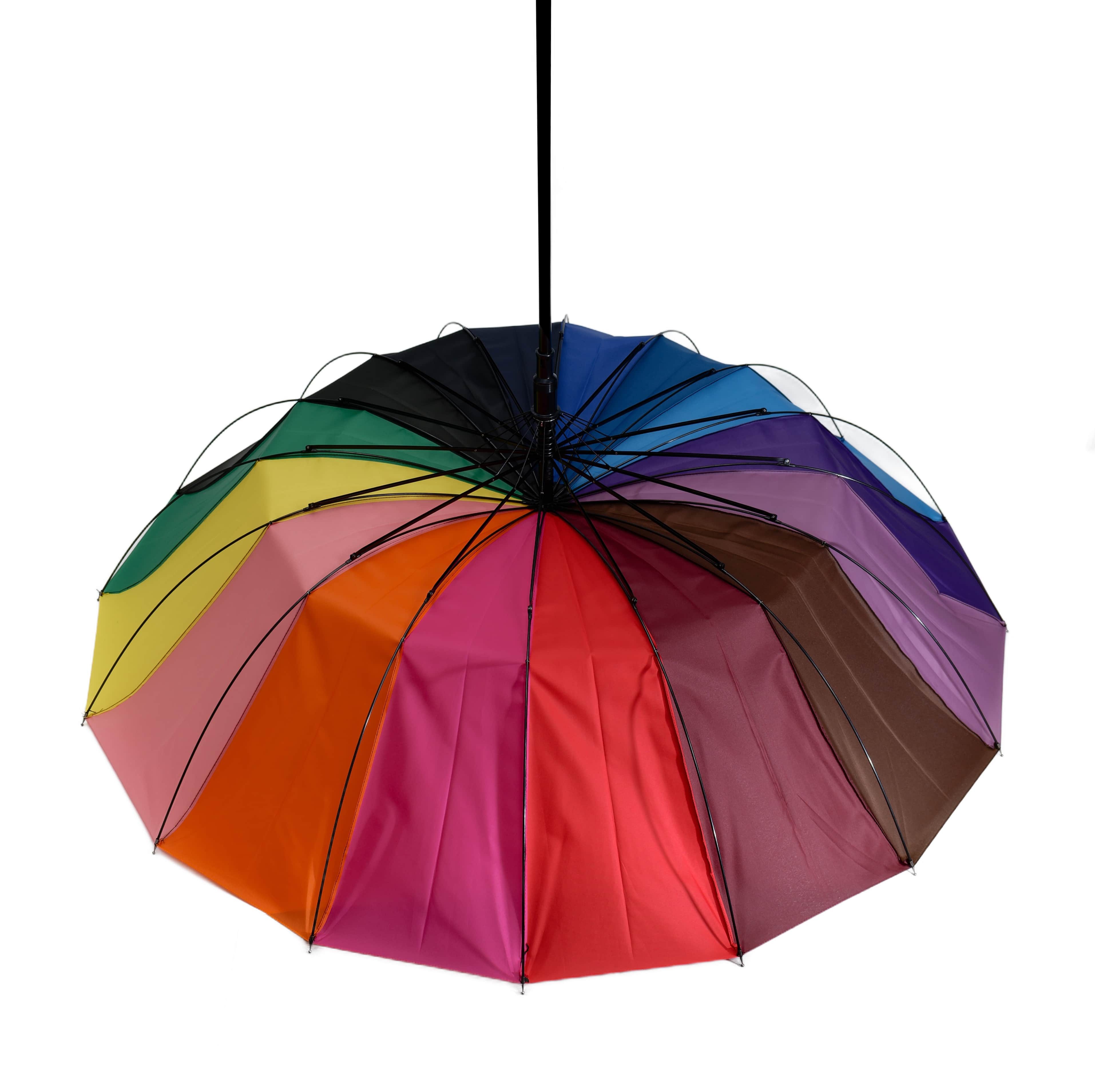 Susino Stockregenschirm Metallstockschirm, 65 cm Fiberglas-Stange, mit Ledergriff ⌀110 cm
