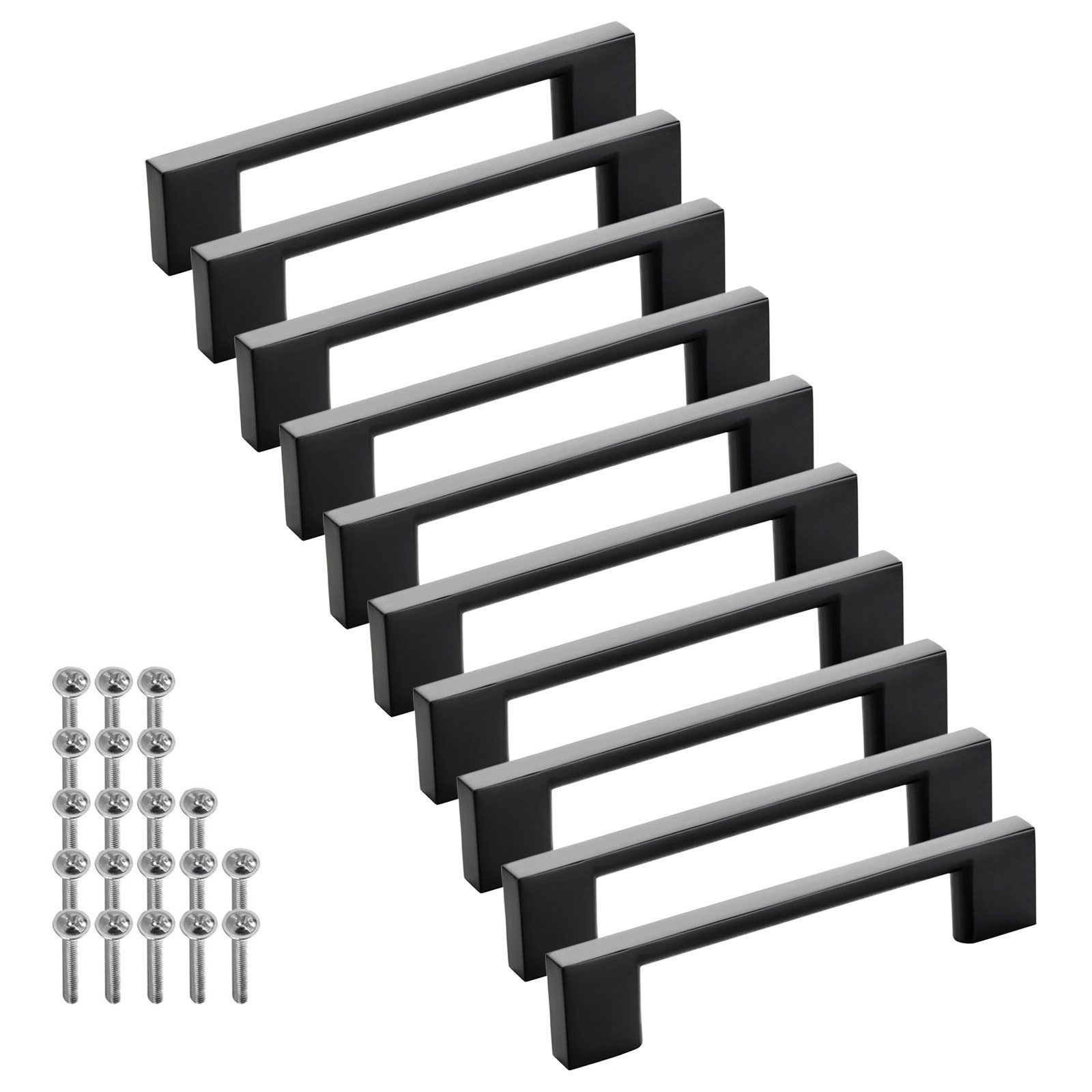 SO-TECH® Möbelgriff Bügelgriff Blackline XII schwarz matt - inkl. Schrauben (Spar-Set, 10-St), Schubladengriff Schrankgriff Bohrlochabstand (BA) 96 mm