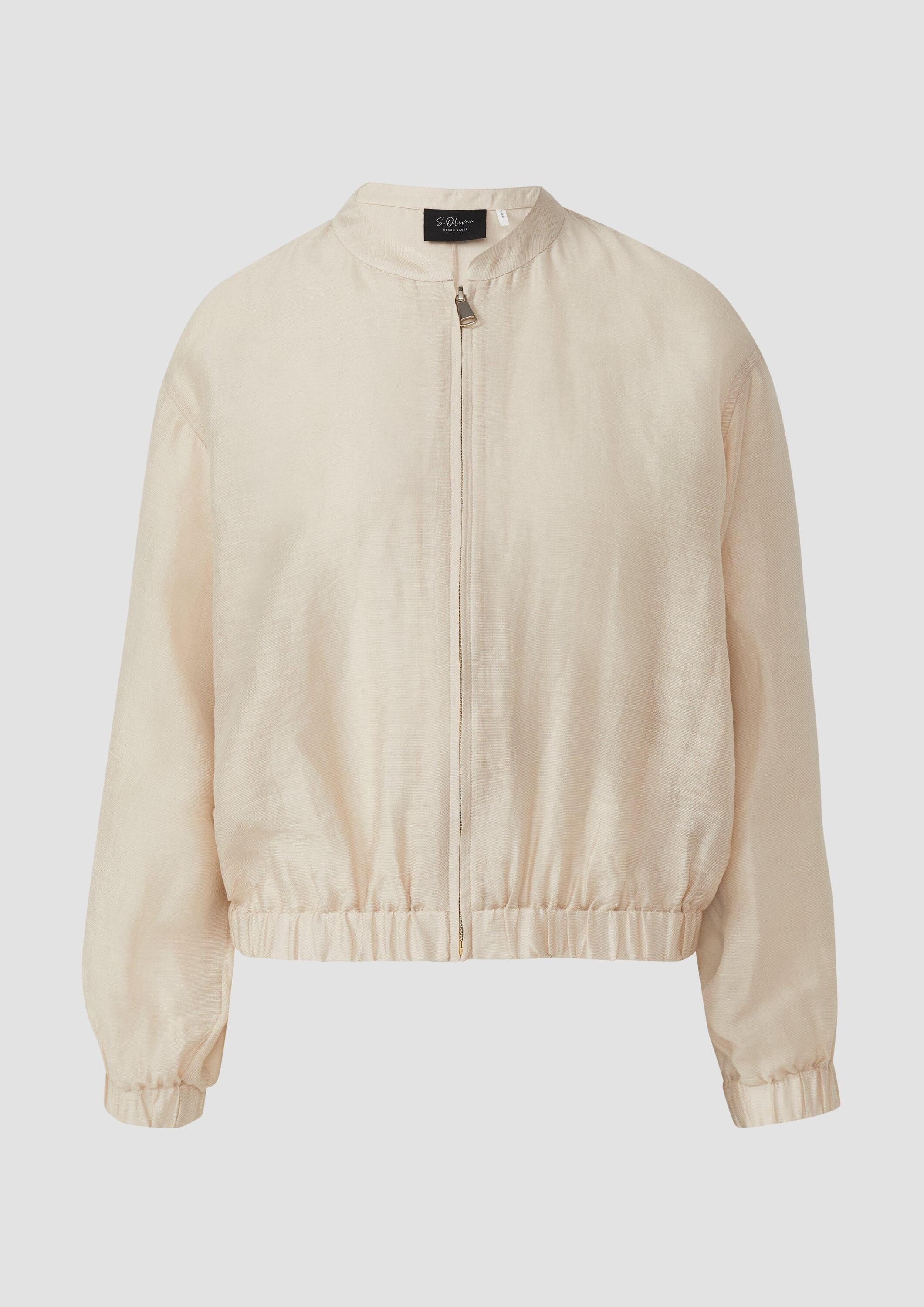 s.Oliver Funktionsjacke Indoor-Jacke Leinenmix-Blouson im Relaxed Fit