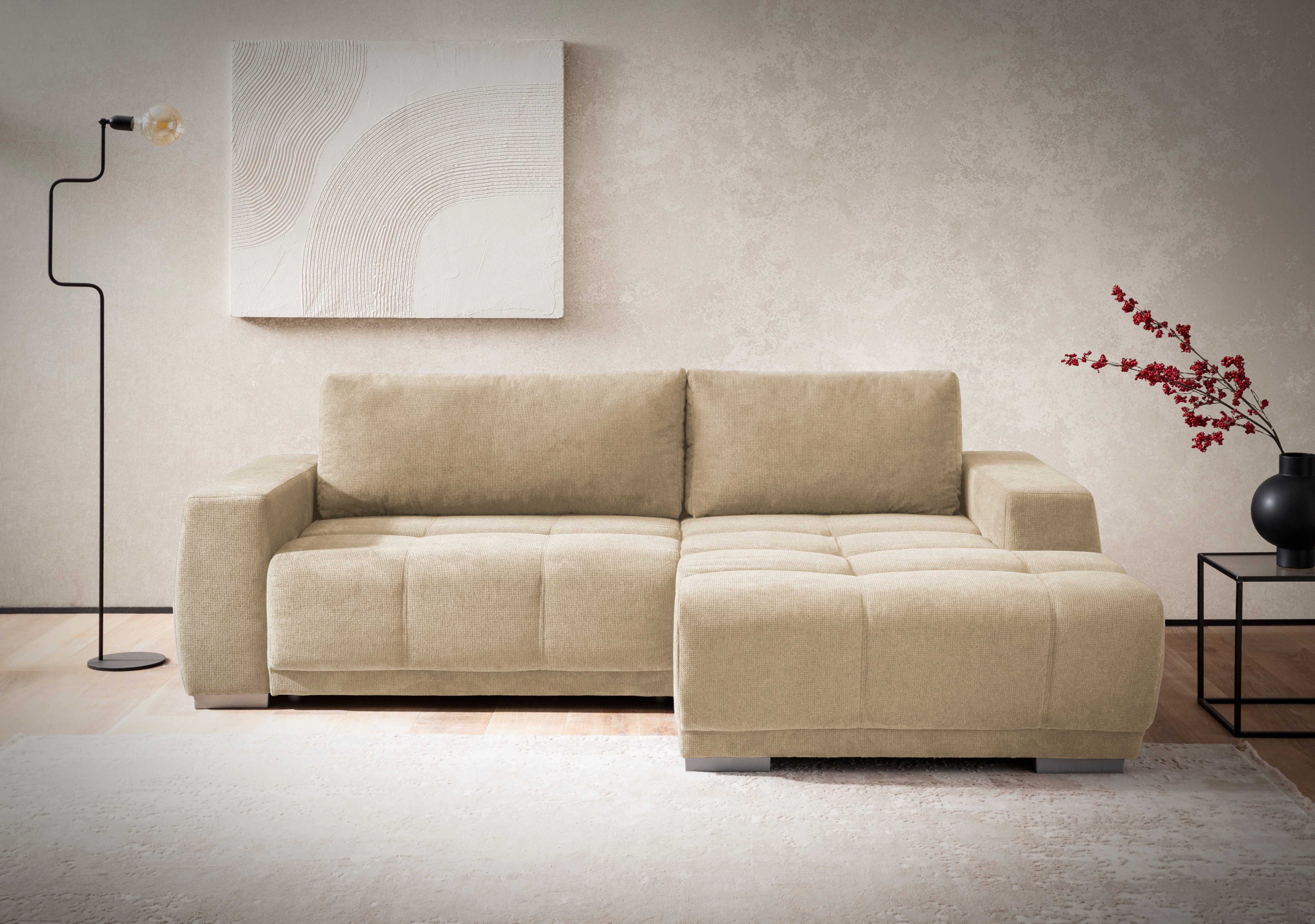 INOSIGN Ecksofa "Bolero L-Form", wahlweise mit Bettfunktion & Bettkasten günstig online kaufen
