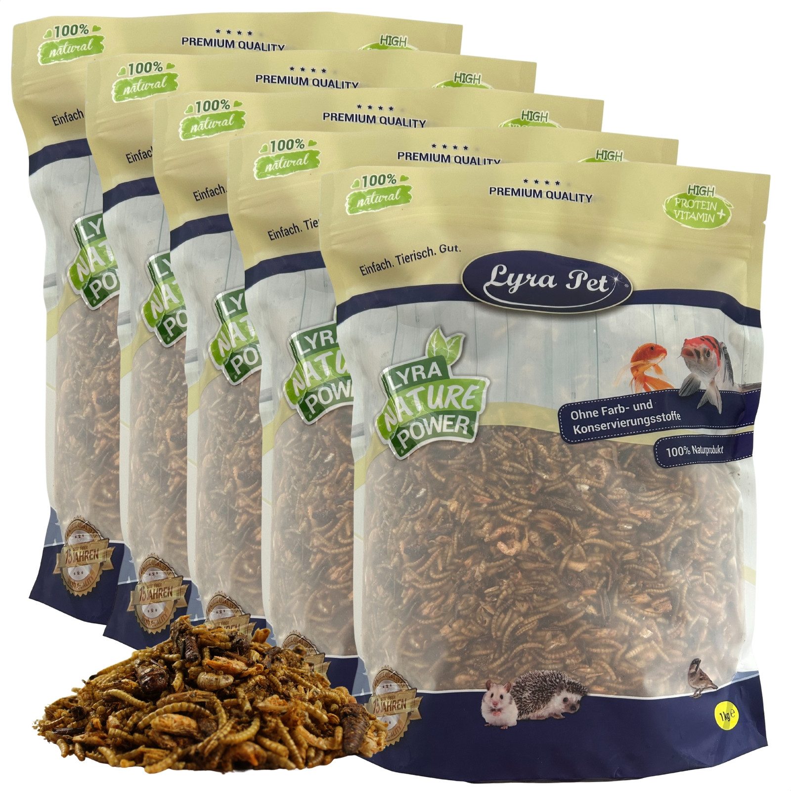 Lyra Pet 5 kg Lyra Pet® Protein Boost Insekten Mix, Insekten für: Wildvogel, Nager, Reptilien, Fisch