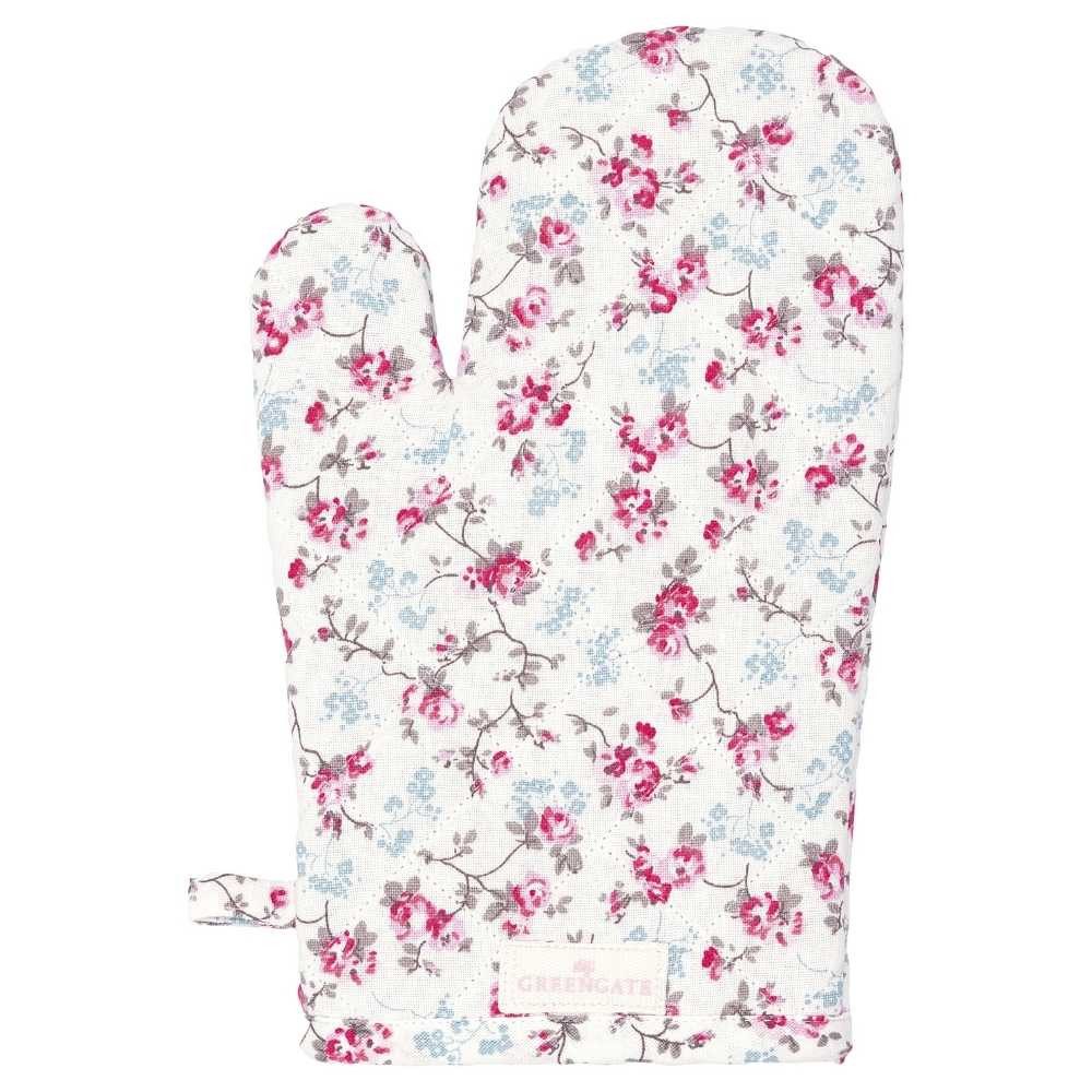 Greengate Topfhandschuhe Greengate Ofenhandschuh ELSY Weiß mit Blumen