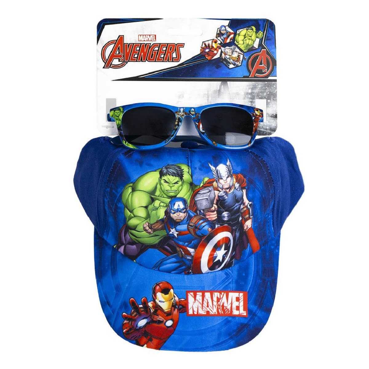 MARVEL Sonnenbrille Avengers Cap & Sonnenbrille – Perfektes Set für Kinder