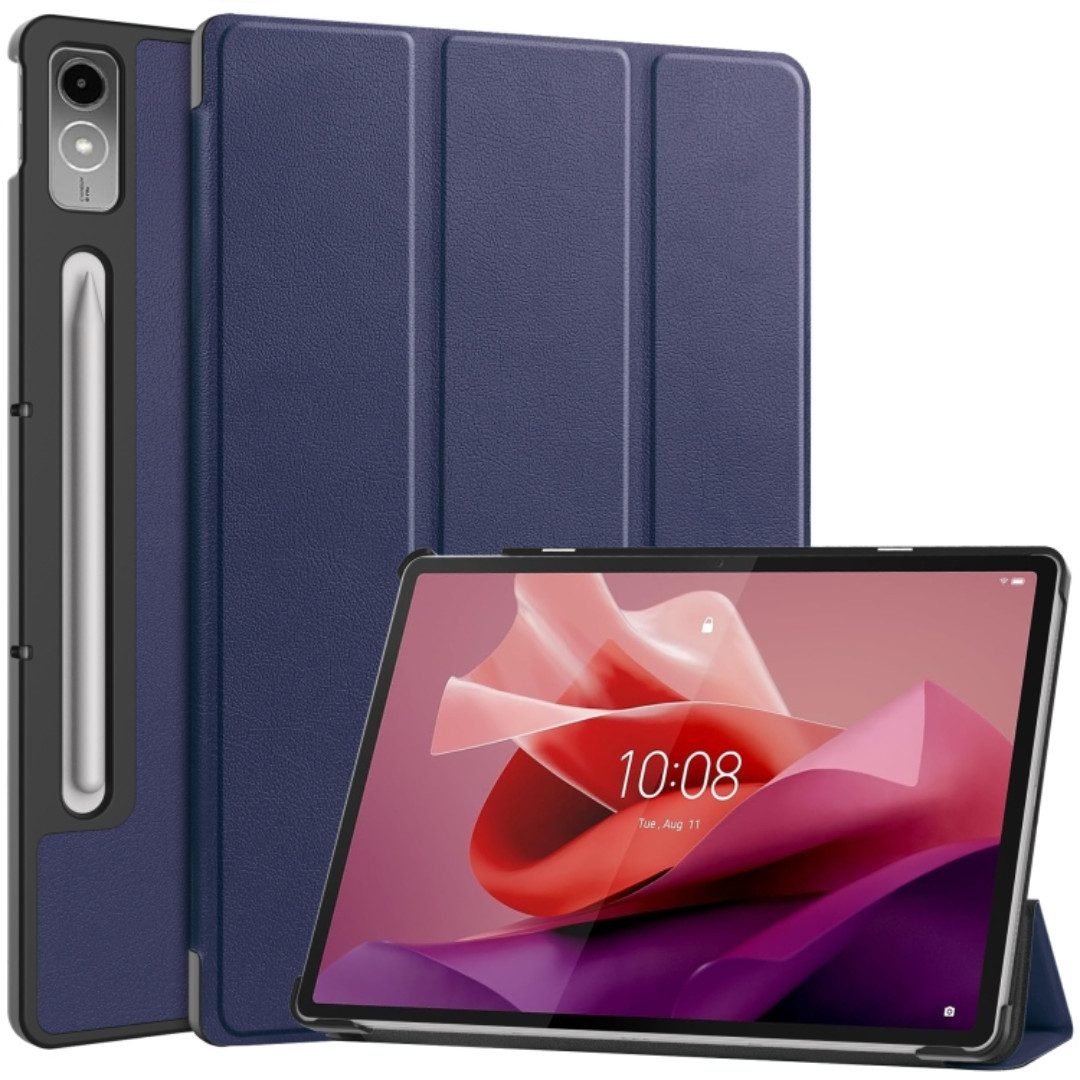 SmartUP Tablet-Hülle für Lenovo Tab P12 Stifthalter Klapphülle Tasche Etui Cover Slim Case 12,7 Zoll, integrierte Standfunktion, integrierter Stifthalter