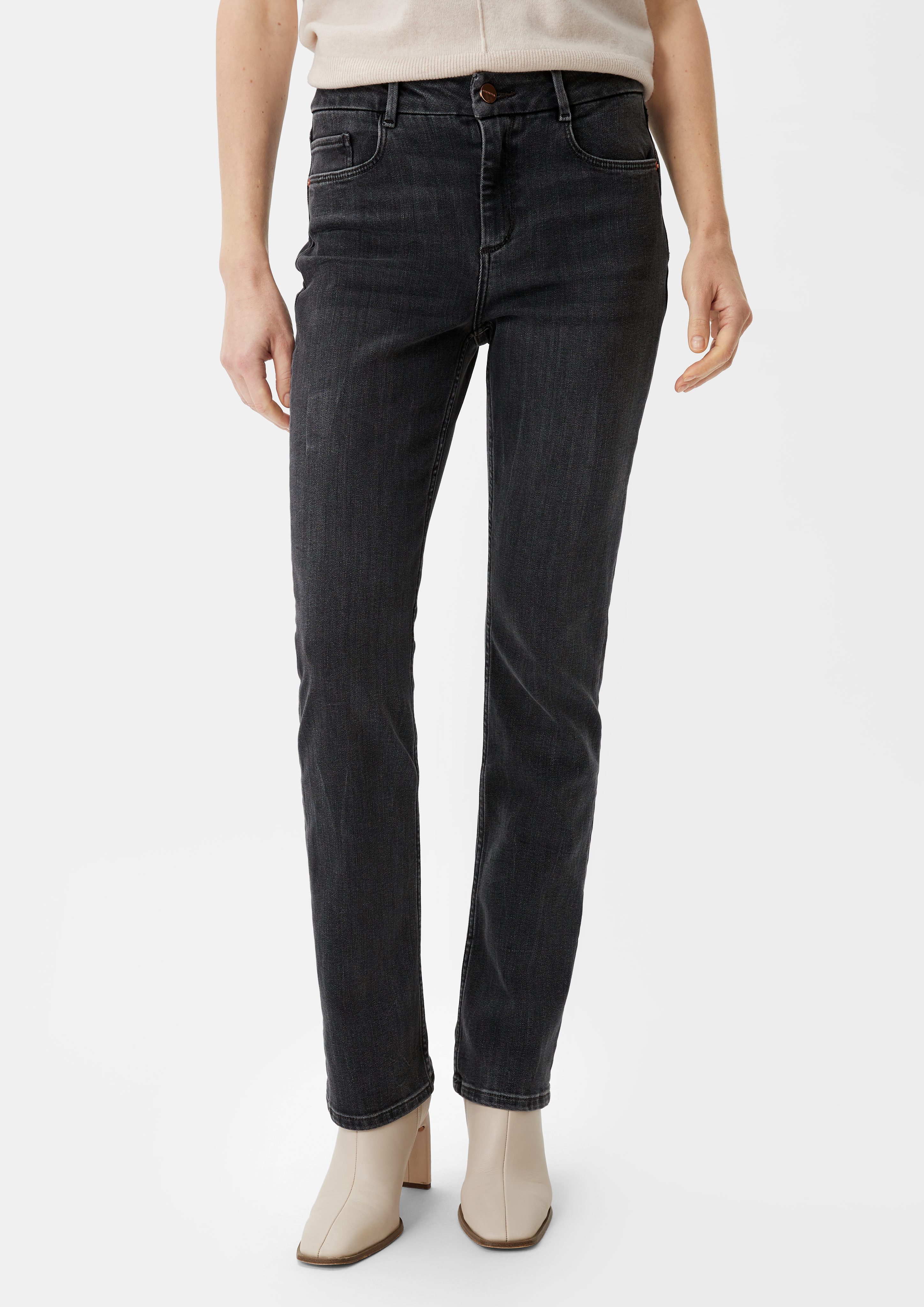 5-Pocket-Jeans Straight mit Comma Stickerei leg Regular: Jeans