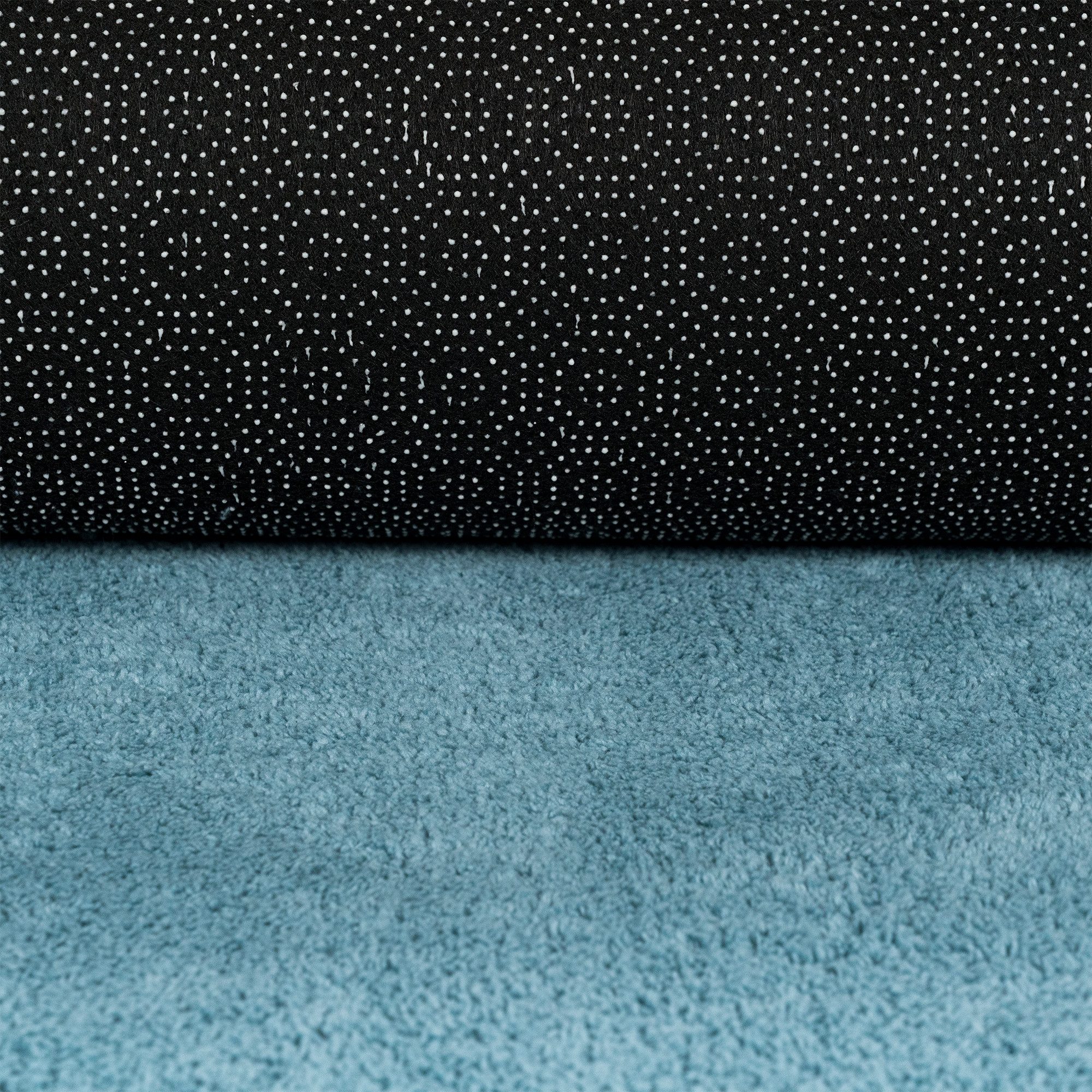 Carpetia Teppich Moderner Teppich türkis samtig weich pflegeleicht, rechtec günstig online kaufen