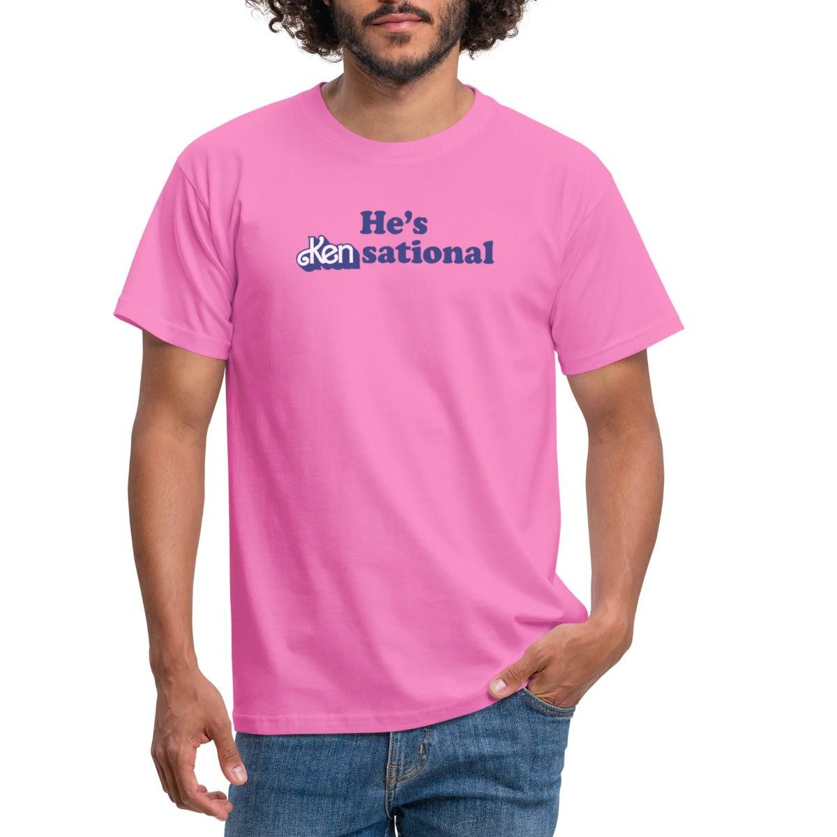 Spreadshirt T-Shirt Barbie Ken Design Lustiger Spruch He's Kensational Männer T-Shirt (1-tlg)