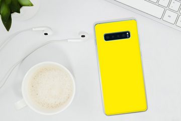 MuchoWow Handyhülle Gelb - Zitrone - Neon - Farben, Phone Case, Handyhülle Samsung Galaxy S10+, Silikon, Schutzhülle