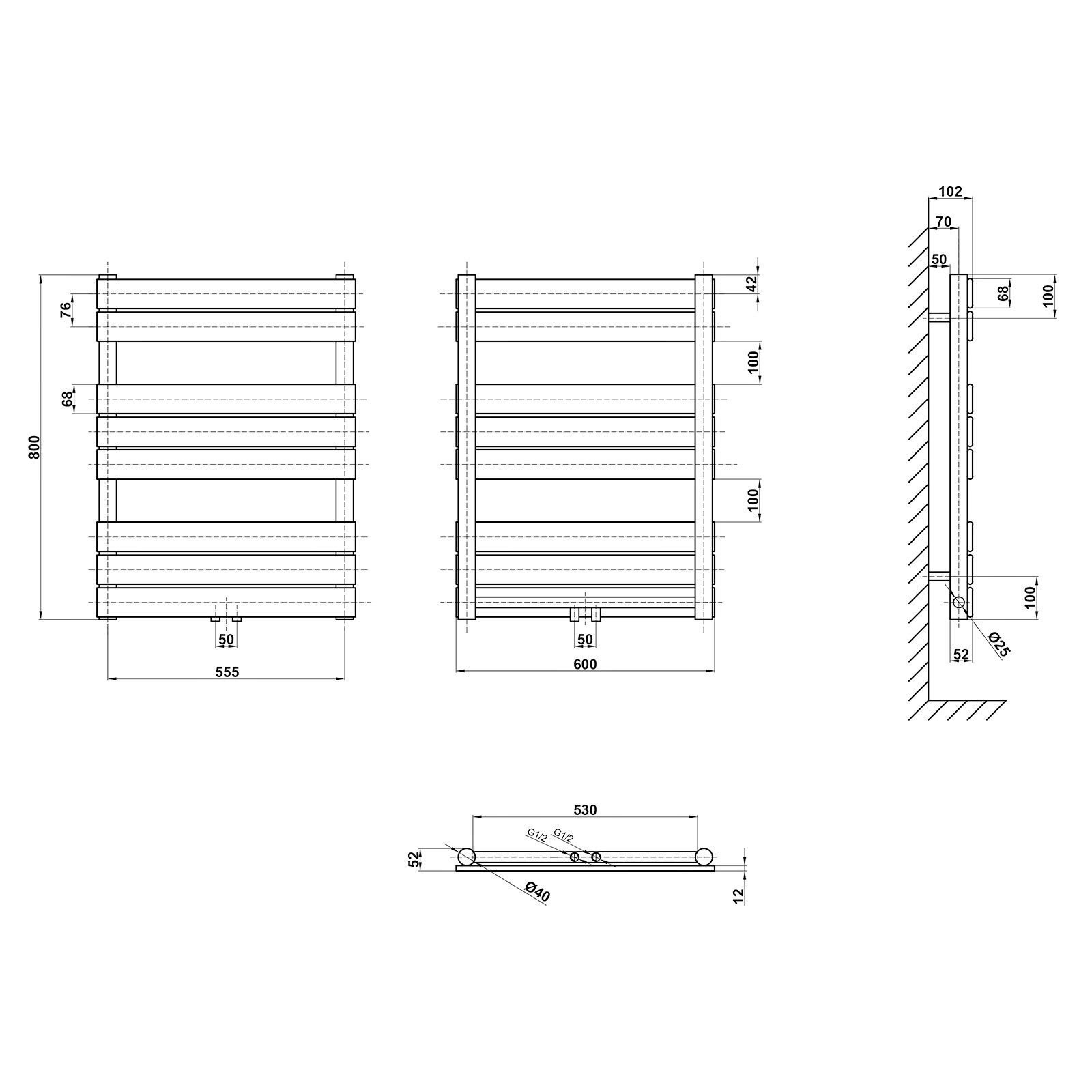AICA Badheizkörper Heizkörper Handtuchtrockner Paneelheizkörper Flachheizkö günstig online kaufen
