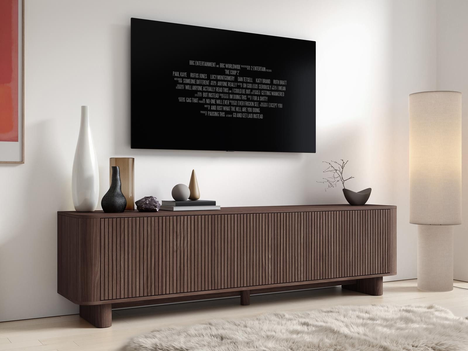 Compleo TV-Schrank modern und Japandi Design, Lowboard 200 cm breit MADE IN EU, TOPSELLER
