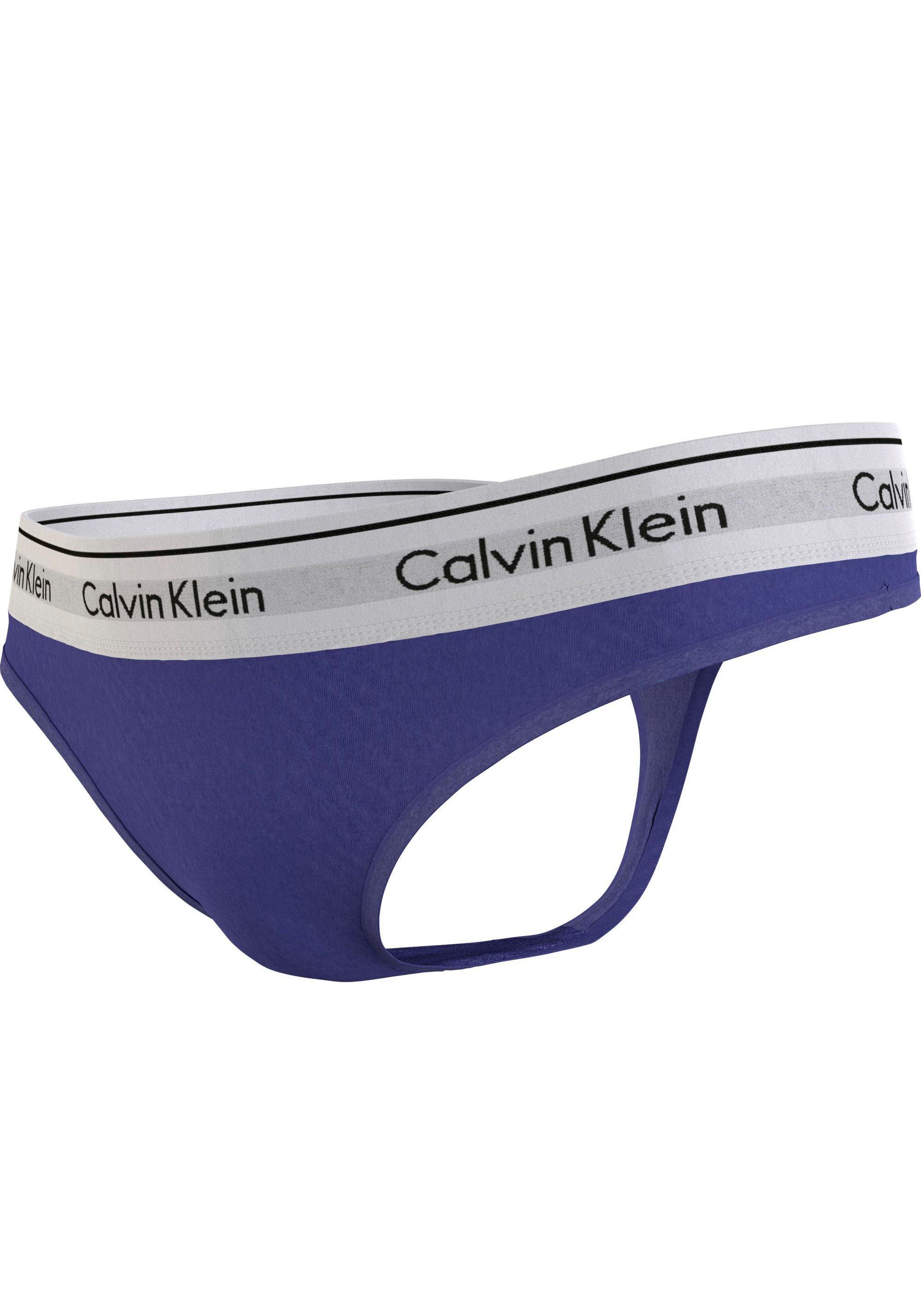 String Logoschriftzug Calvin mit Underwear blau Klein THONG