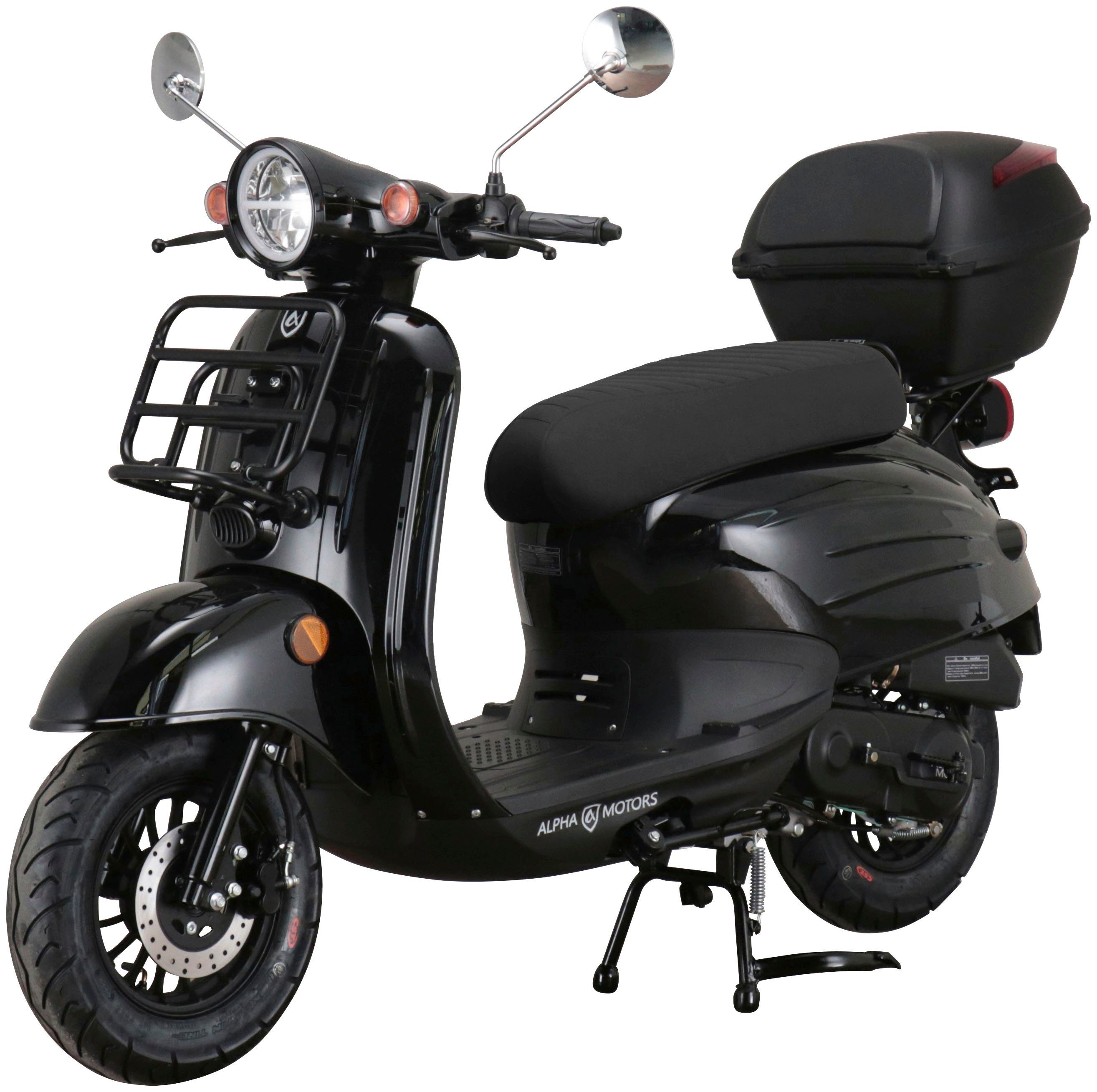 Topcase) Euro 50 ccm, schwarz 45 mit Motorroller 5, (Set, Alpha Adria, km/h, Motors