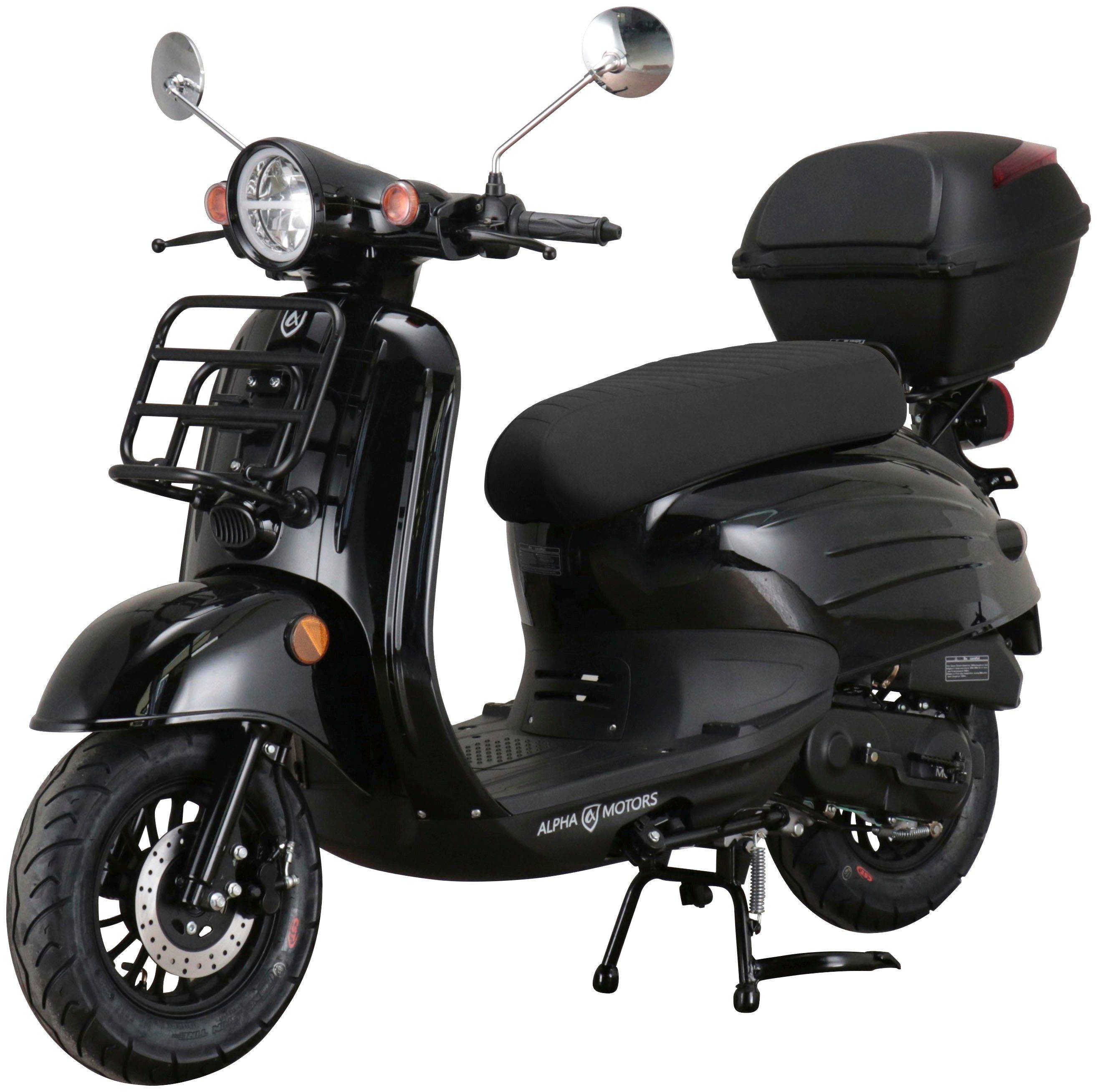 Alpha Motors Motorroller Adria, 50 ccm, 45 km/h, Euro 5, (Set, mit Topcase), mit Lenkerschloss