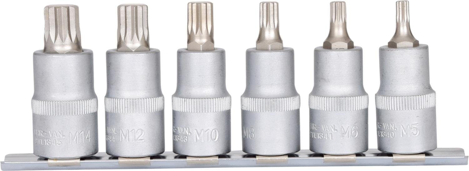 Thumbnail - KS Tools Bohrer- und Bitset 1/2" Bit-Stecknuss-Satz XZN, 6-tlg, M5-M14