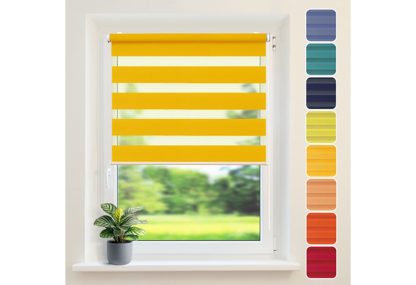 Doppelrollo Duo-Rollo Klemm Fix, Fenster-Rollo Ohne Bohren, DomDeco, Klemmfix, Klemmbar, Kettenzug, ohne Bohren, Sicht- und Blendschutz