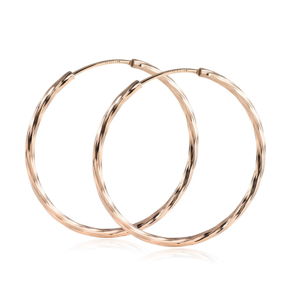 Materia Paar Creolen Rosegold Damen Ø33mm SO-363, Sterlingsilber, rosevergoldet. € 46,95