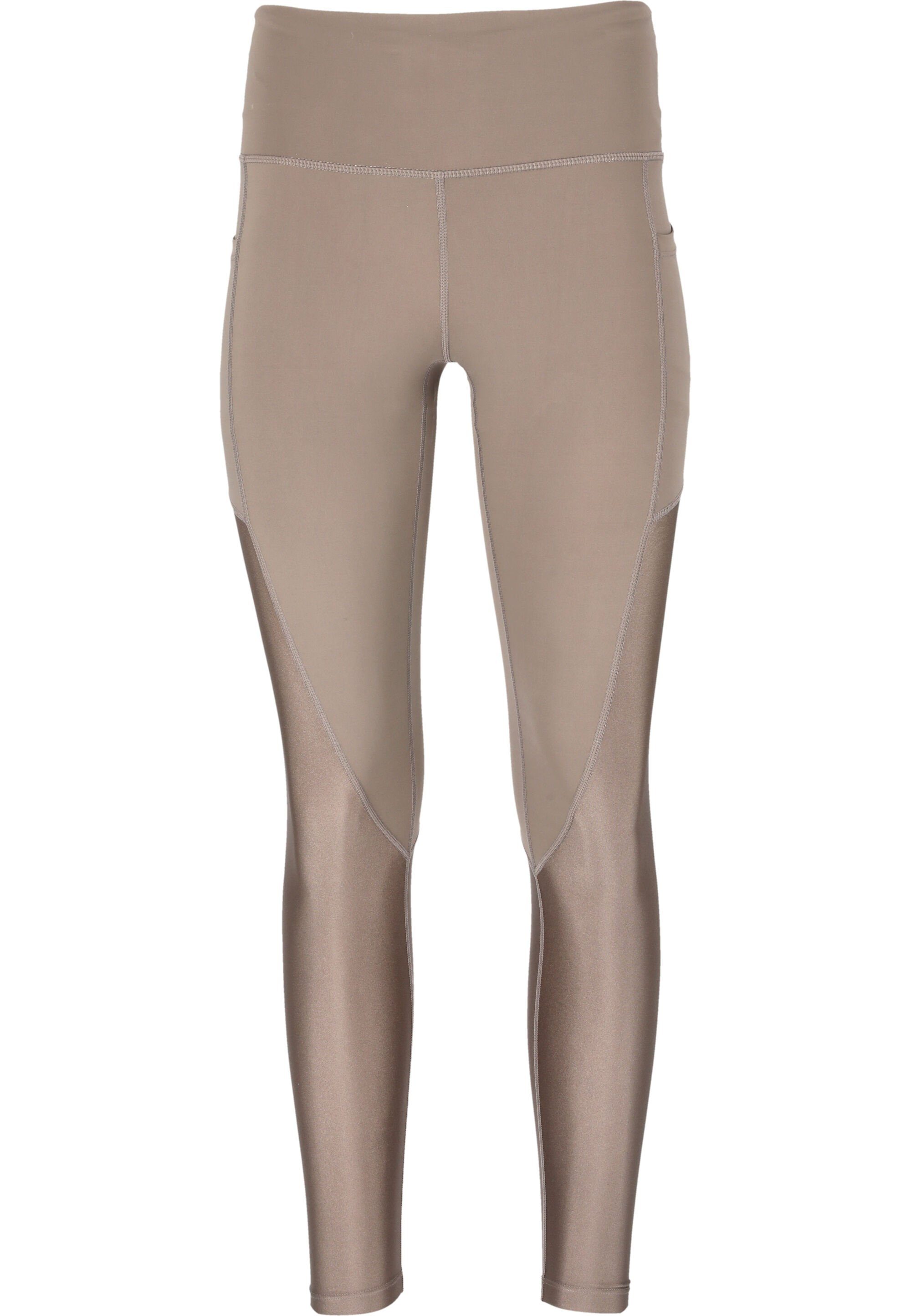 Pockets Tights Lauf taupe mit ENDURANCE bester W Fitnessausstattung -und YURRY W Funktionstights