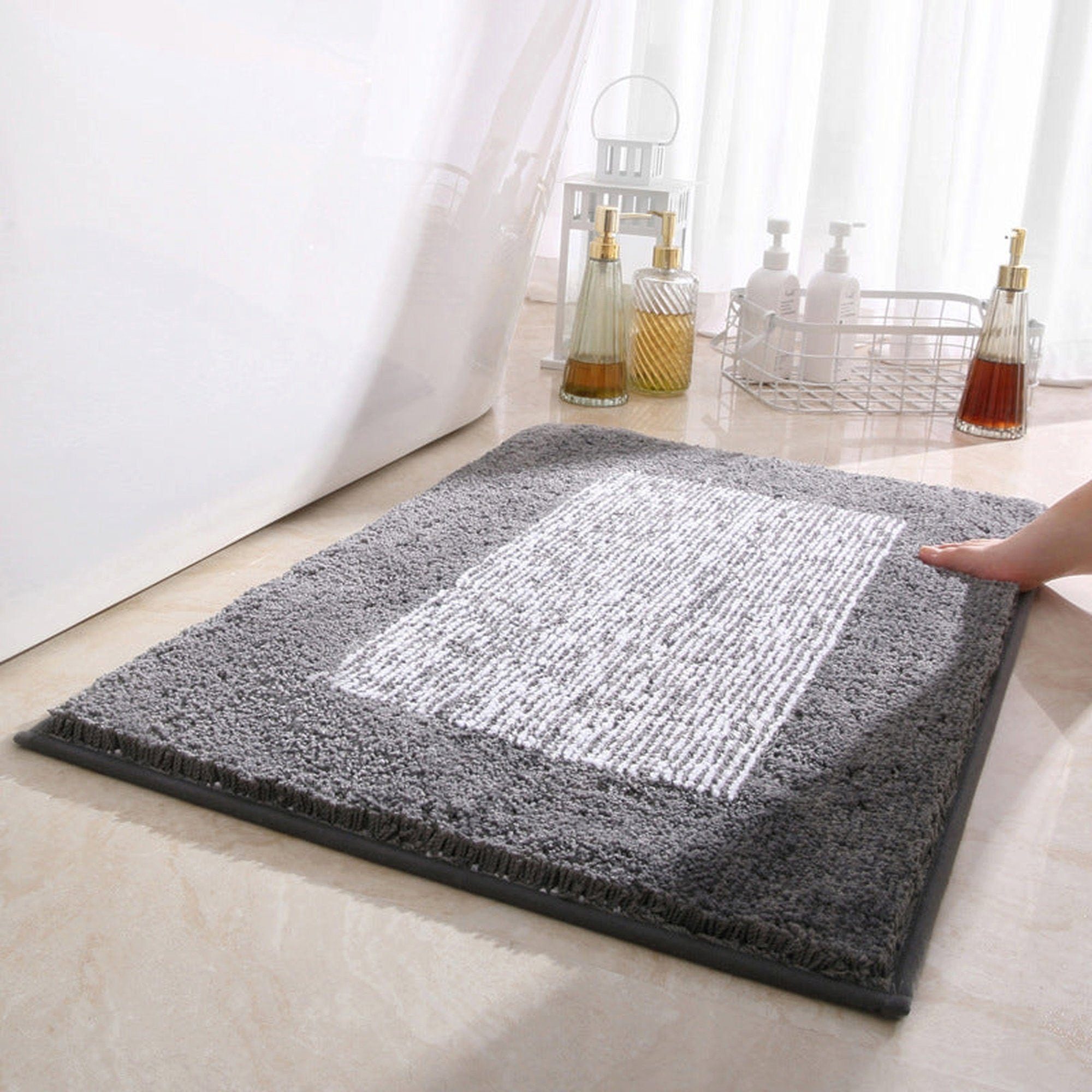 Teppich Einfacher, dicker Badezimmerbodenbelag, saugfähige Fußmatte für  den, AUKUU, 40*60cm, Eingang des Badezimmers, rutschfeste Toilettenmatte,  Eingangsmatte für