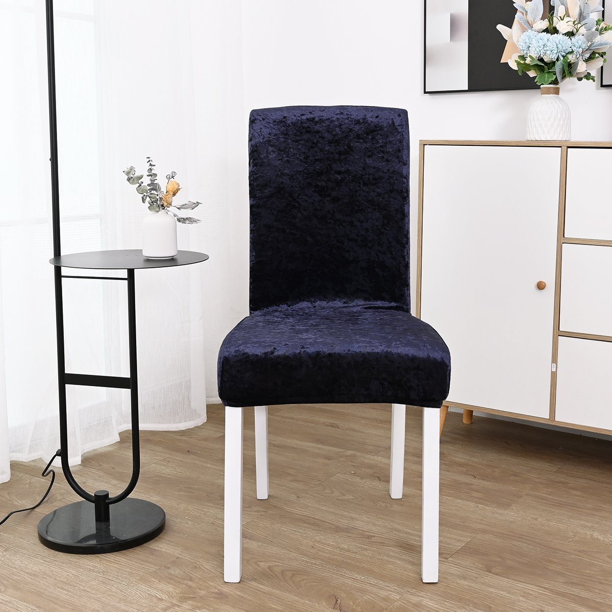 Rosnek Stuhlhusse Stuhlüberzug,Stretch Samt,für Hochzeit Esszimmer günstig online kaufen