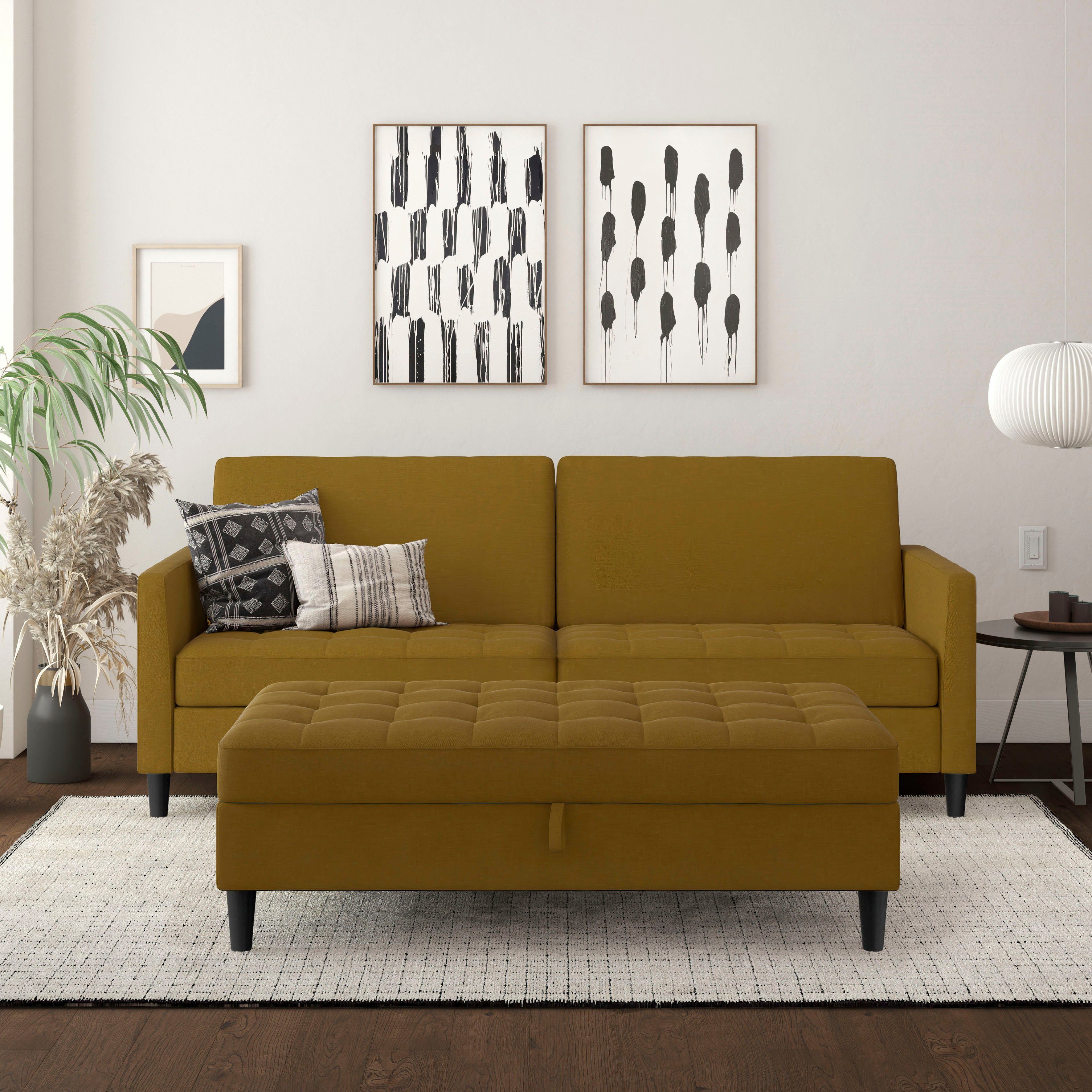 und Bett-Funktion Dorel Rückenlehne Sofa verstellbarer 3-Sitzer mit Presley, Home