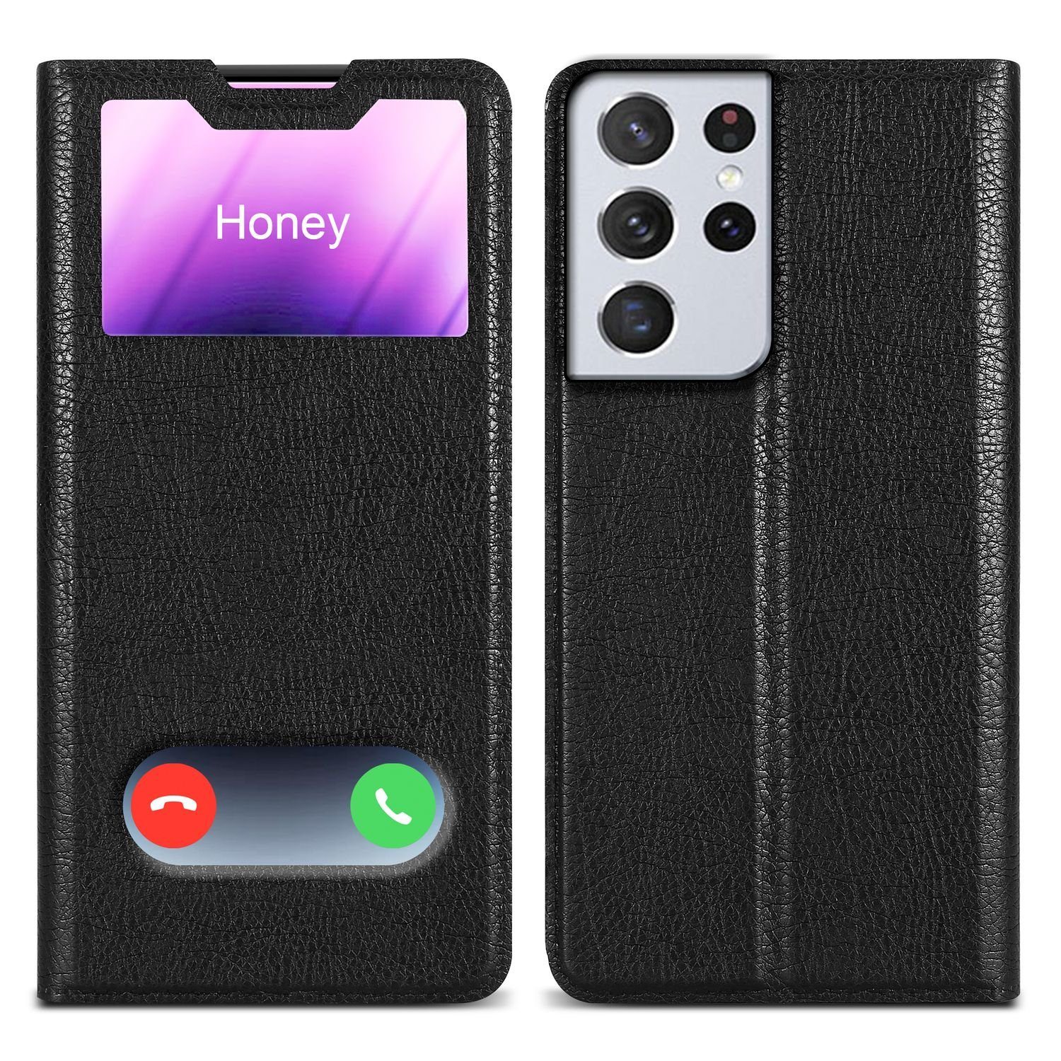 Cadorabo Handyhülle für Samsung Galaxy S21 ULTRA Hülle Samsung Galaxy S21 ULTRA, Klappbare Handy Schutzhülle - Hülle - mit Standfunktion und Kartenfach