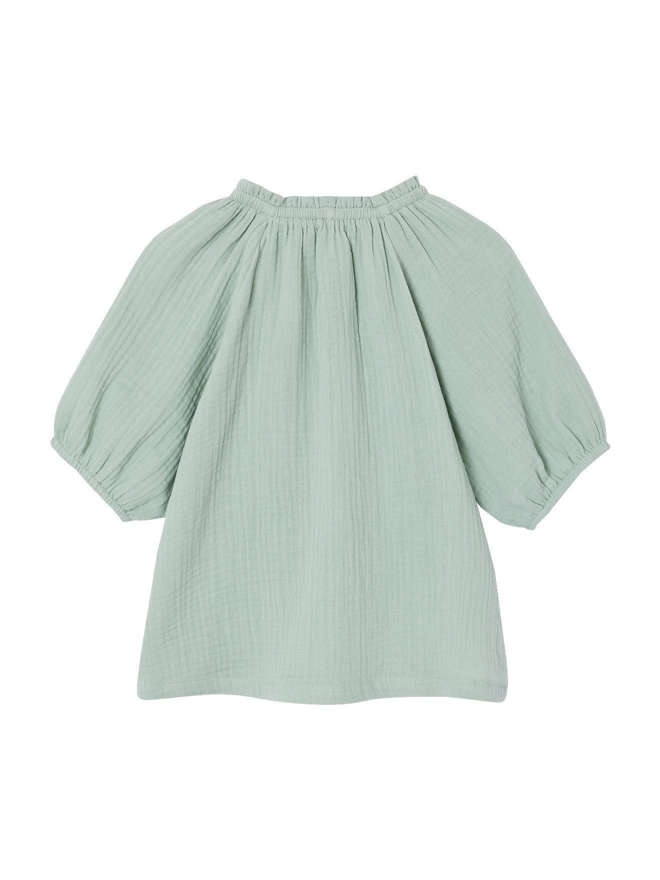 vertbaudet Kurzarmbluse Musselinbluse Mädchen mit Ballonärmeln