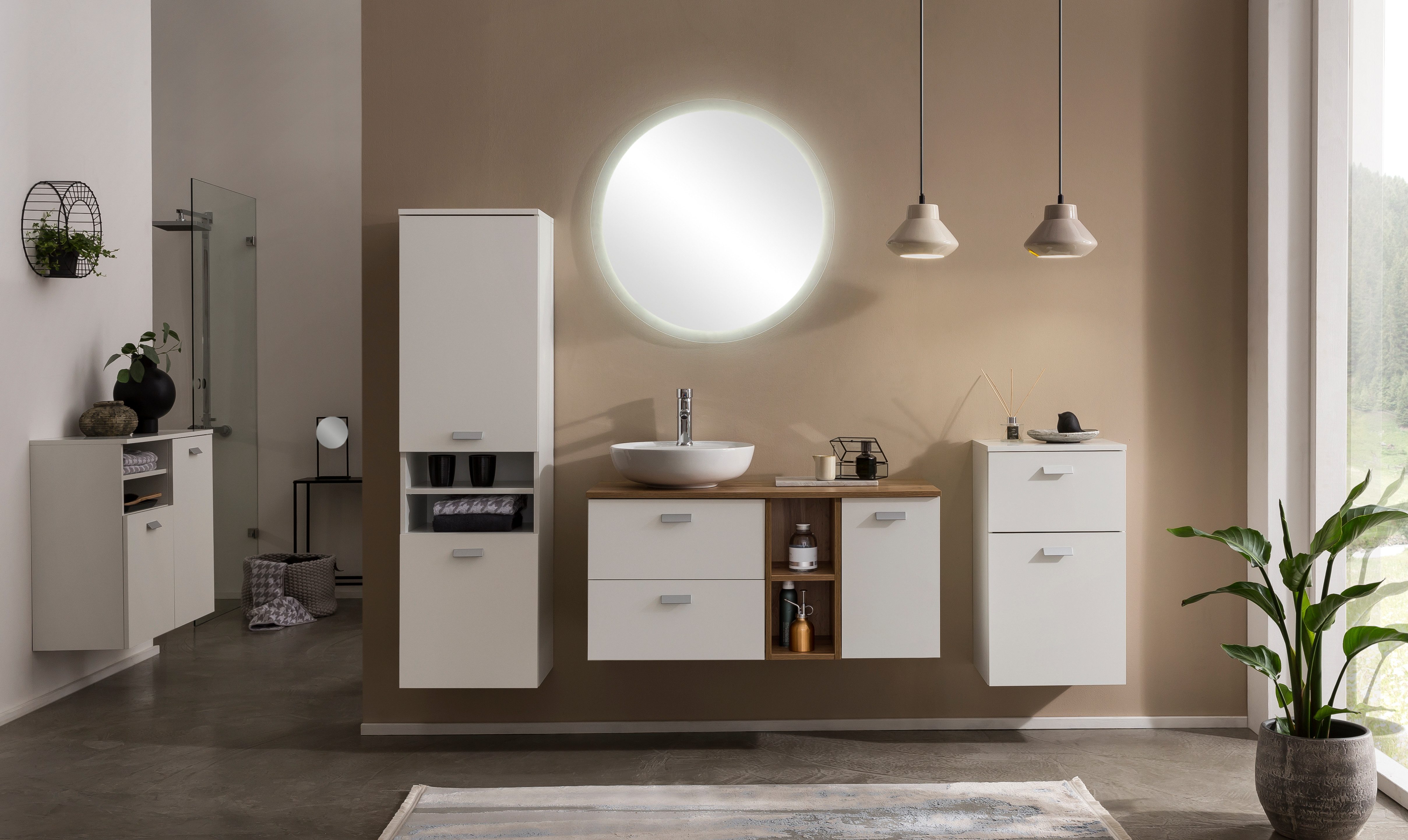 Schildmeyer LED-Lichtspiegel Mona, LED-Spiegel, melaminharzbeschichtet,Made in Germany, B: 75 cm, Solide Verarbeitung - Dieses Produkt ist in Deutschland gefertigt