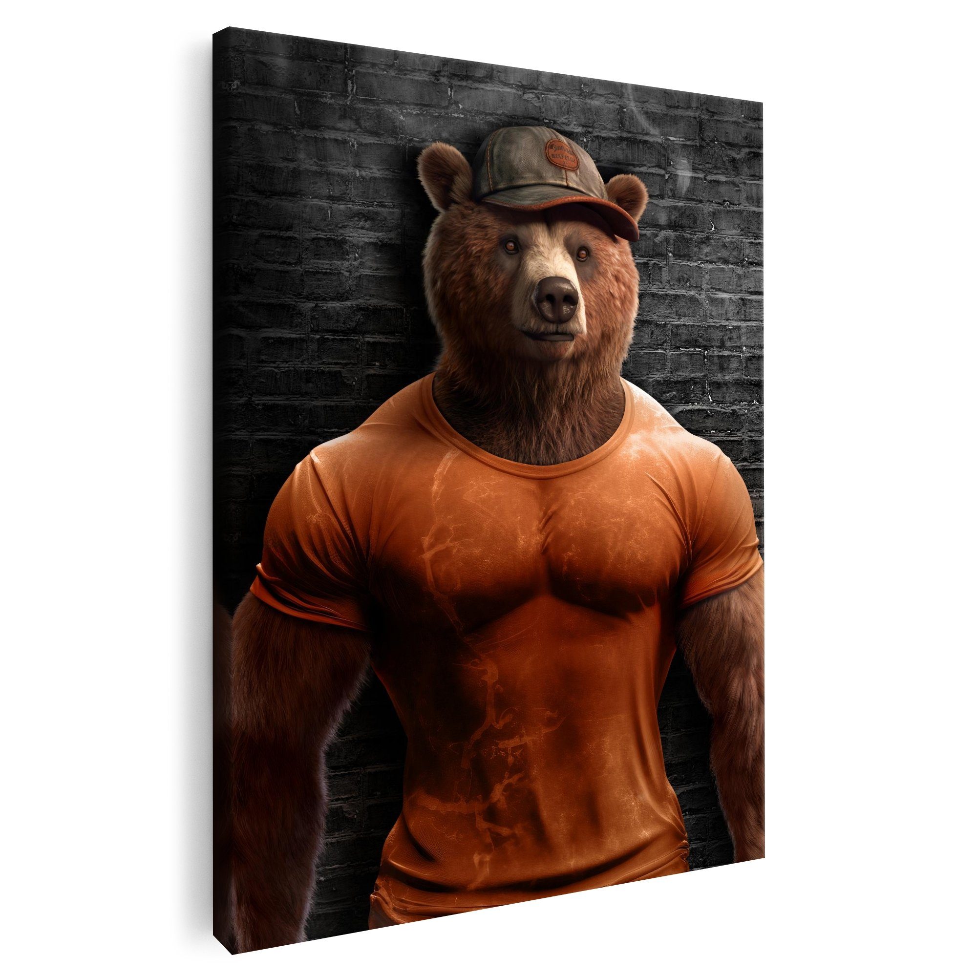 Artmazing Leinwandbild Buff Bear, XXL Leinwand 120x80, Poster & Kunstdrucke, Lifestyle, Buff Bear