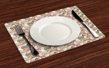 Platzset, Waschbare Stoff Esszimmer Küche Tischdekorations Digitaldruck, Abakuhaus, (4-teilig, 4 Teilig-St., Set aus 4x), Zebra Camo
