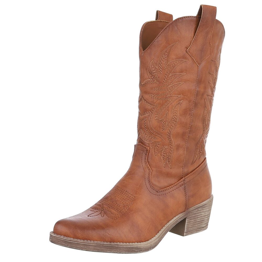 Ital-Design Damen Cowboyboots Western Westernstiefel (90152860) Blockabsatz günstig online kaufen