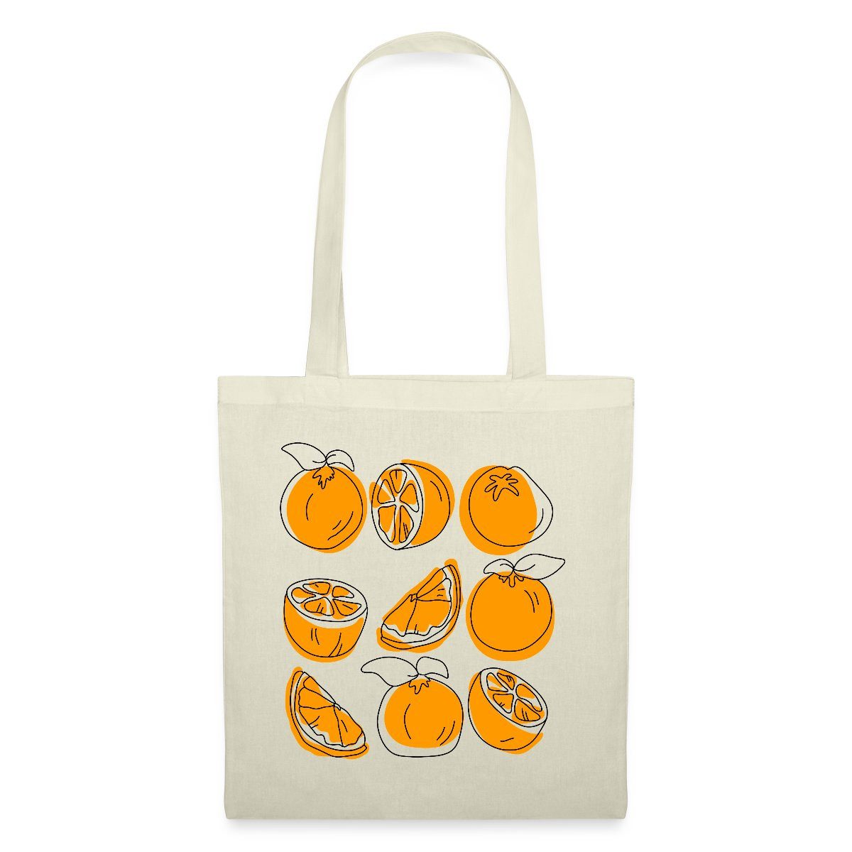 Spreadshirt Henkeltasche Orangen Früchte Lemons Sommer Skizze Stoffbeutel (1-tlg)
