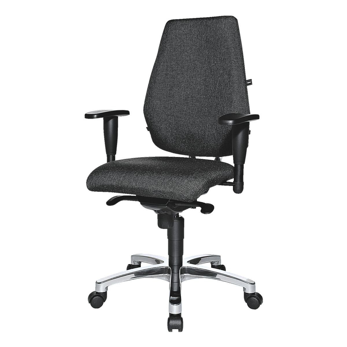Flachsitz mit Schreibtischstuhl Sitness Armlehnen, anthrazit TOPSTAR Body-Balance-Tec 30, und