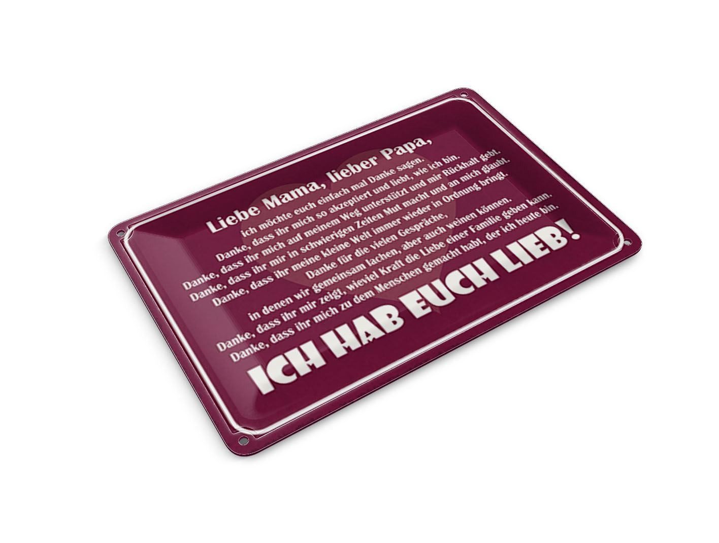 Femer GmbH Postkarte Spruch 10x14 cm Liebe Mama, Lieber Papa, Ich hab euch lieb, unfrankiert
