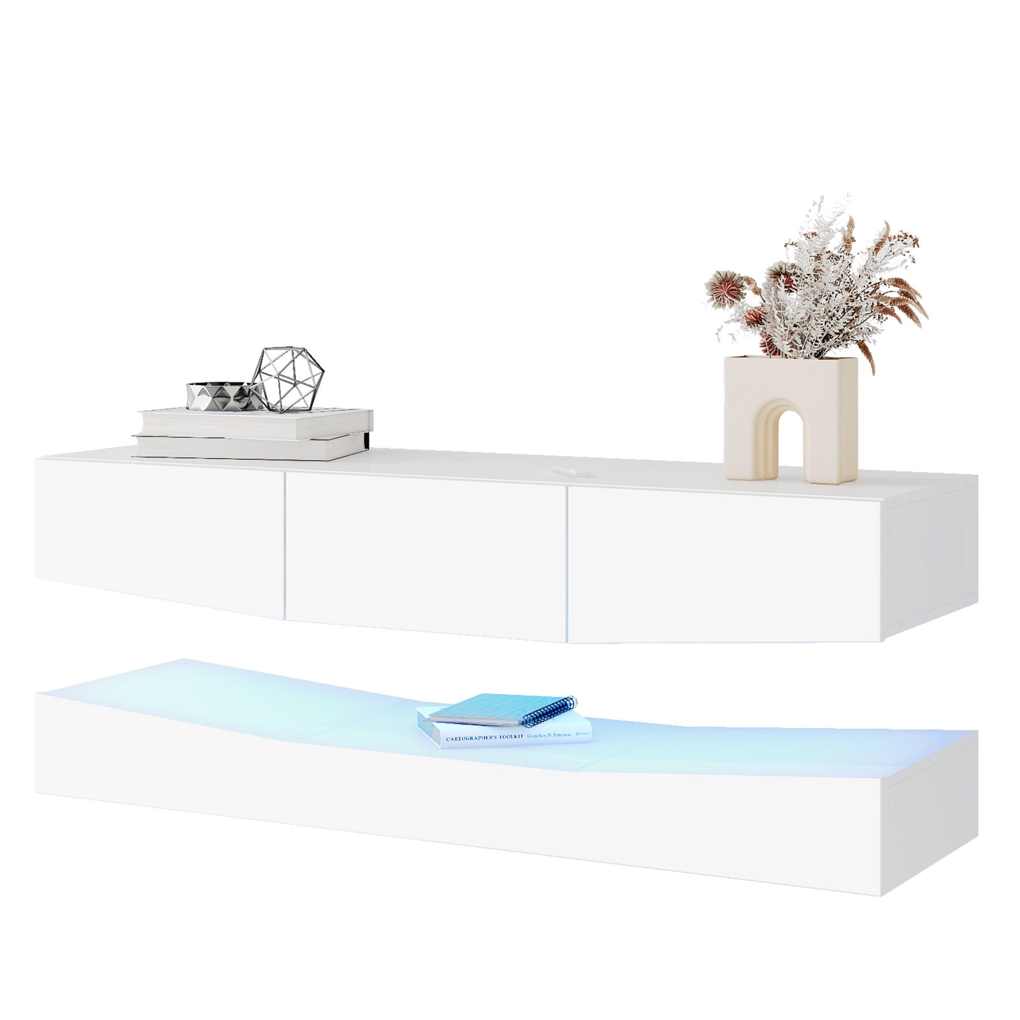 Merax Lowboard Hochglanz Front mit LED günstig online kaufen