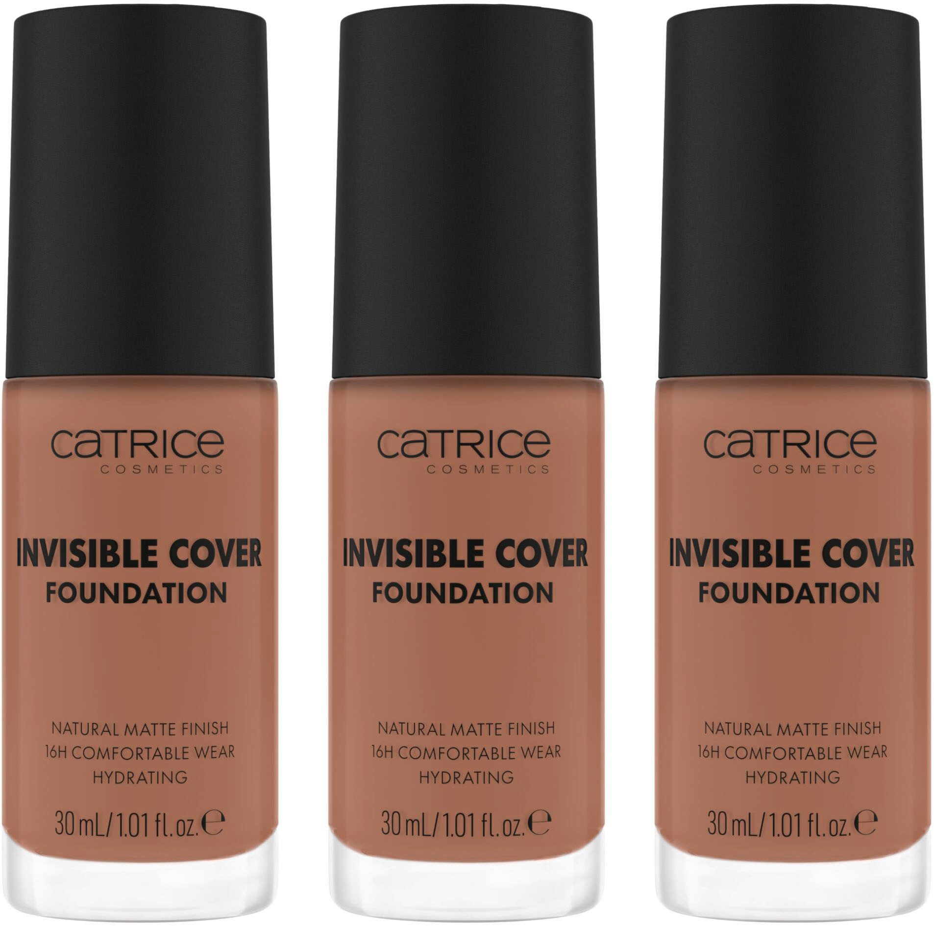 Catrice Foundation Invisible Cover Foundation, 3-tlg., mit langanhaltendem Finish