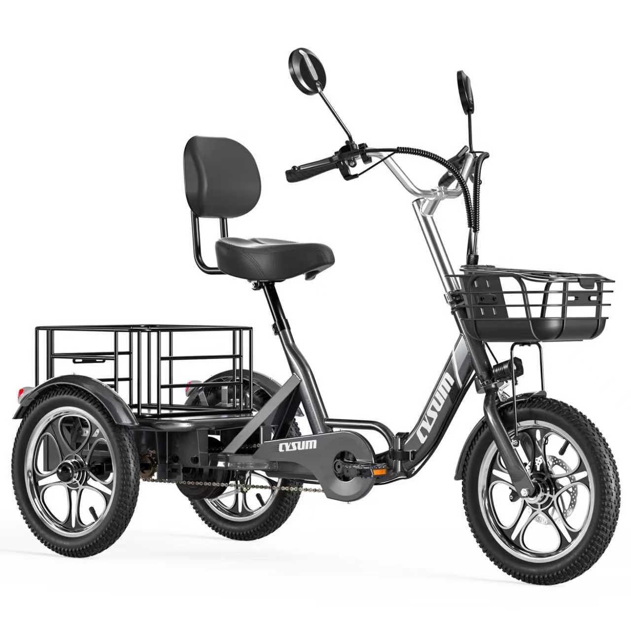 Vankel E-Bike Cityrad T1 pro Herren Elektrofahrrad 16 x 2.3 Zoll 22AH 48V 1056WH Damen 3 rad, 3 Gang, Kettenschaltung, Heckmotor, 1056 Wh, Maximale Freiheit & Komfort – das E-Bike für Stadt, Gelände & Reise!