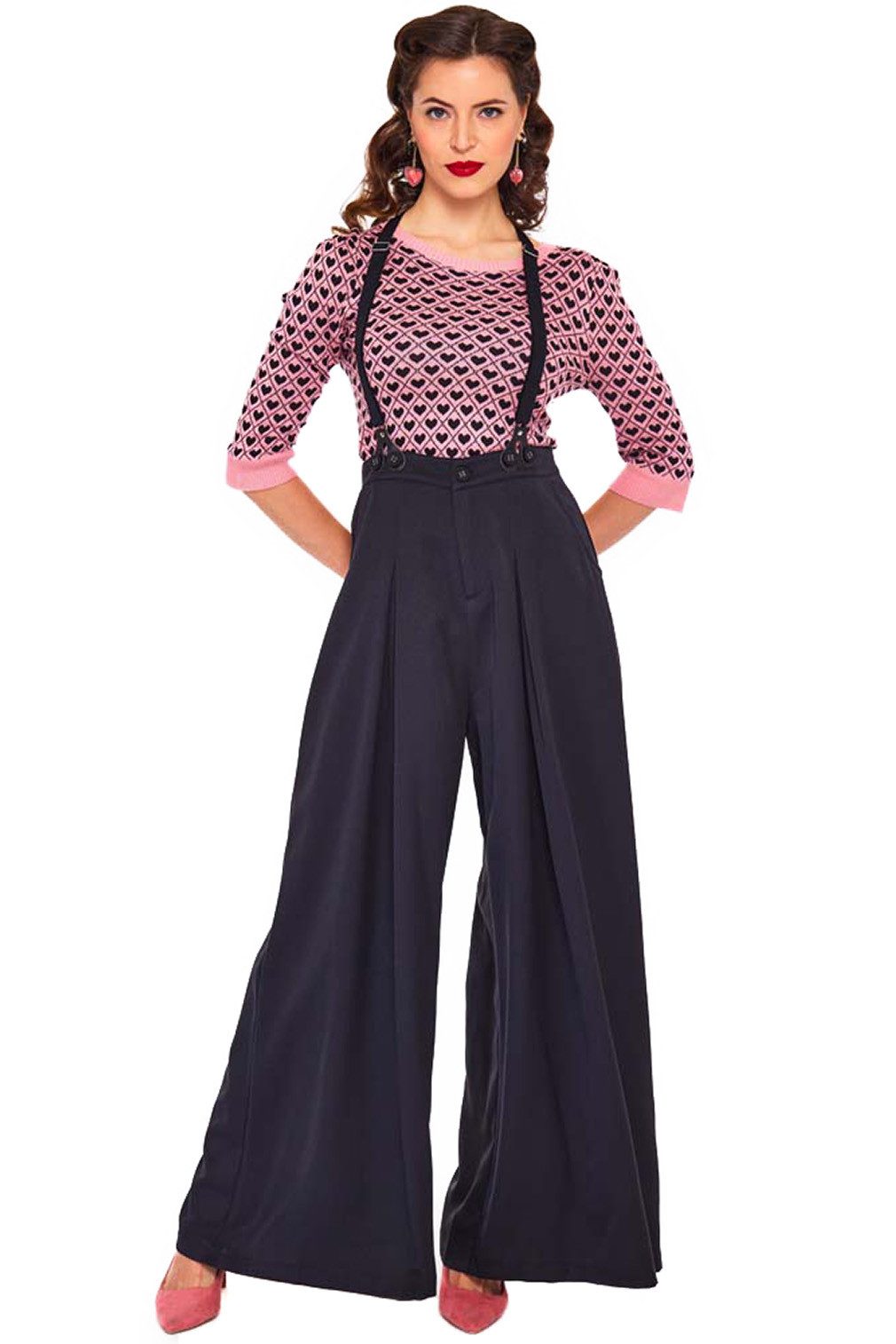 Voodoo Vixen Marlene-Hose Shelley Schwarz Vintage günstig online kaufen