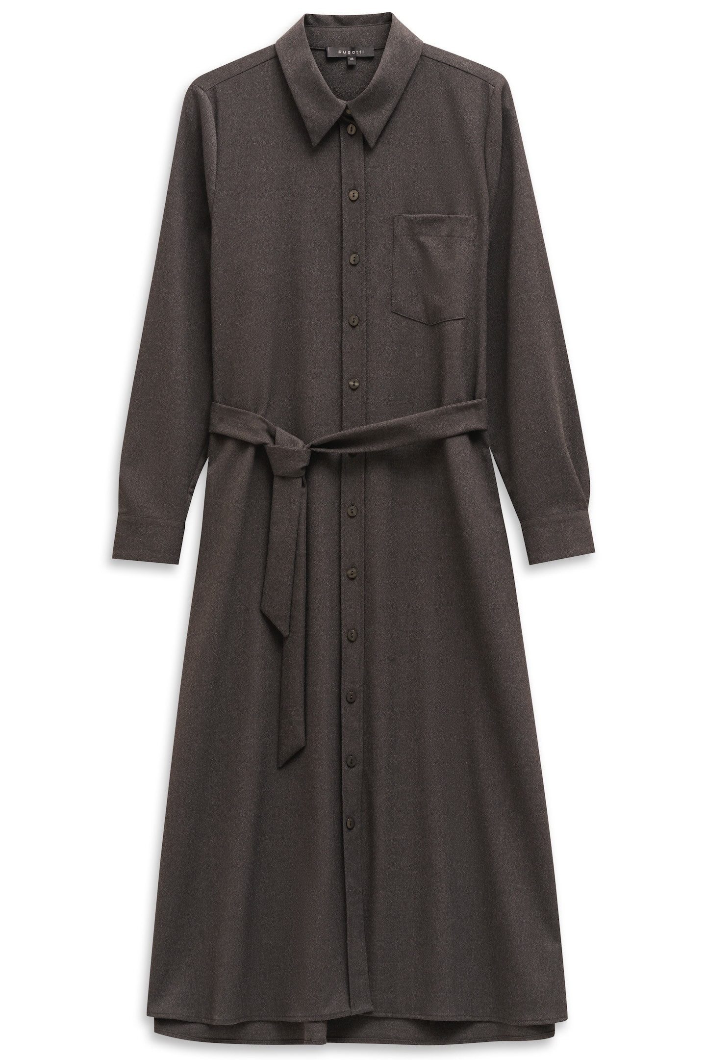 bugatti Blusenkleid Stretch-Mix mit Bindegurt und Knopfleiste