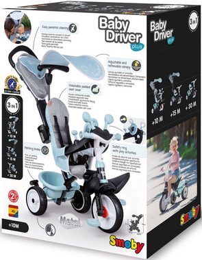 Smoby Dreirad Baby Driver Plus, blau, Made in Europe