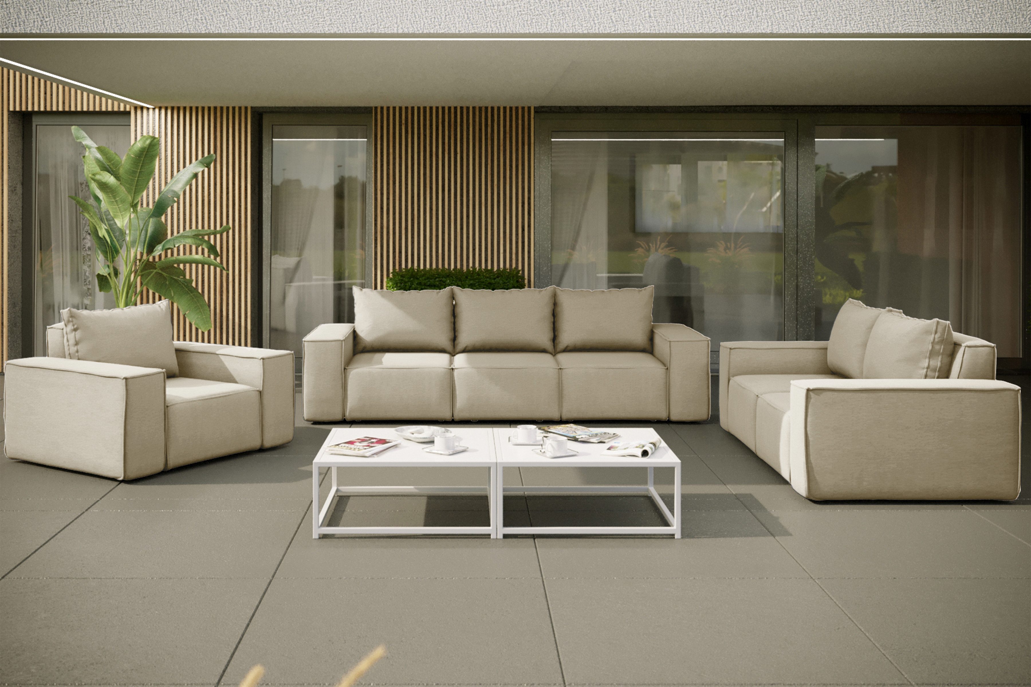 Kaiser Möbel Gartenlounge-Set Gartenmöbel set 3+2 günstig online kaufen