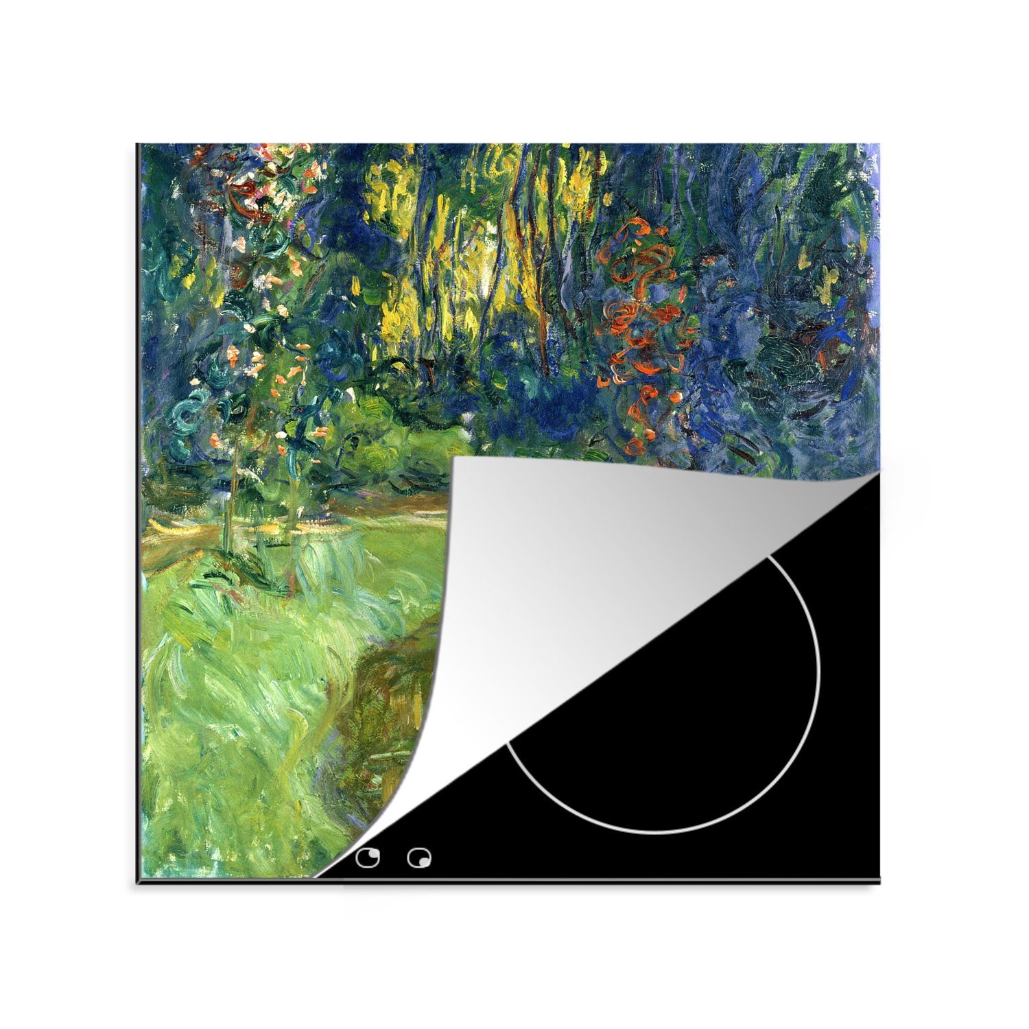 MuchoWow Herdblende-/Abdeckplatte Teich mit Seerosen - Claude Monet, Vinyl, (1 tlg), 78x78 cm, Ceranfeldabdeckung, Arbeitsplatte für küche