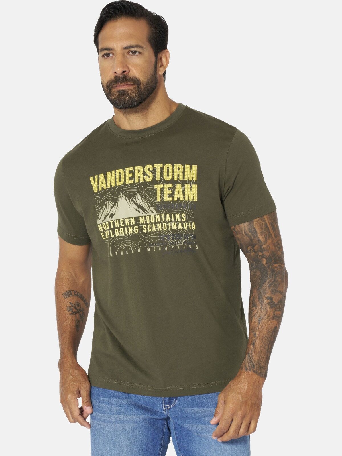 Jan Vanderstorm T-Shirt BALVAR mit haptischem Effekt