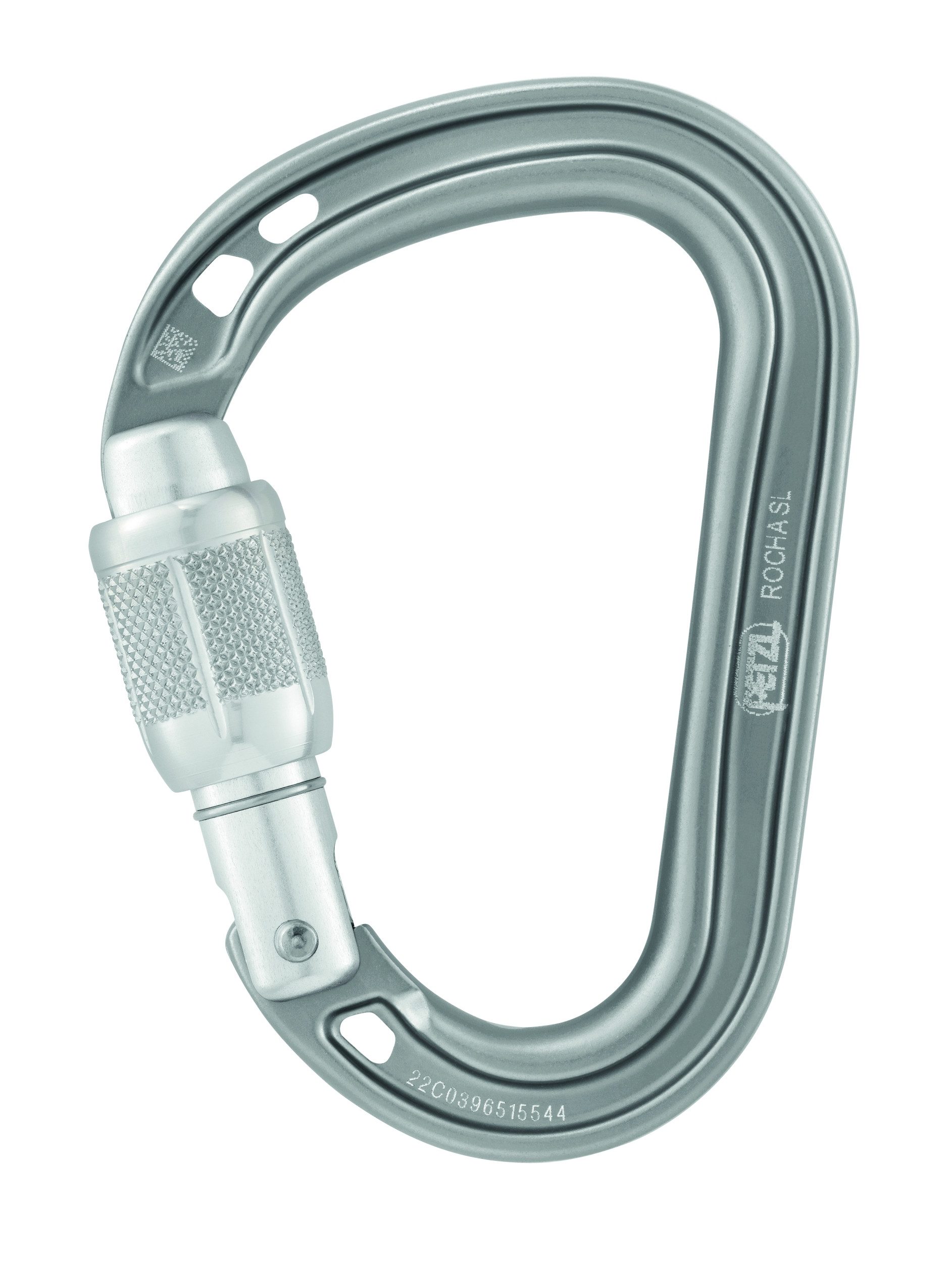 Petzl Karabiner Rocha Screw-Lock ultraleichter Karabiner mit Schraubverschluss grau
