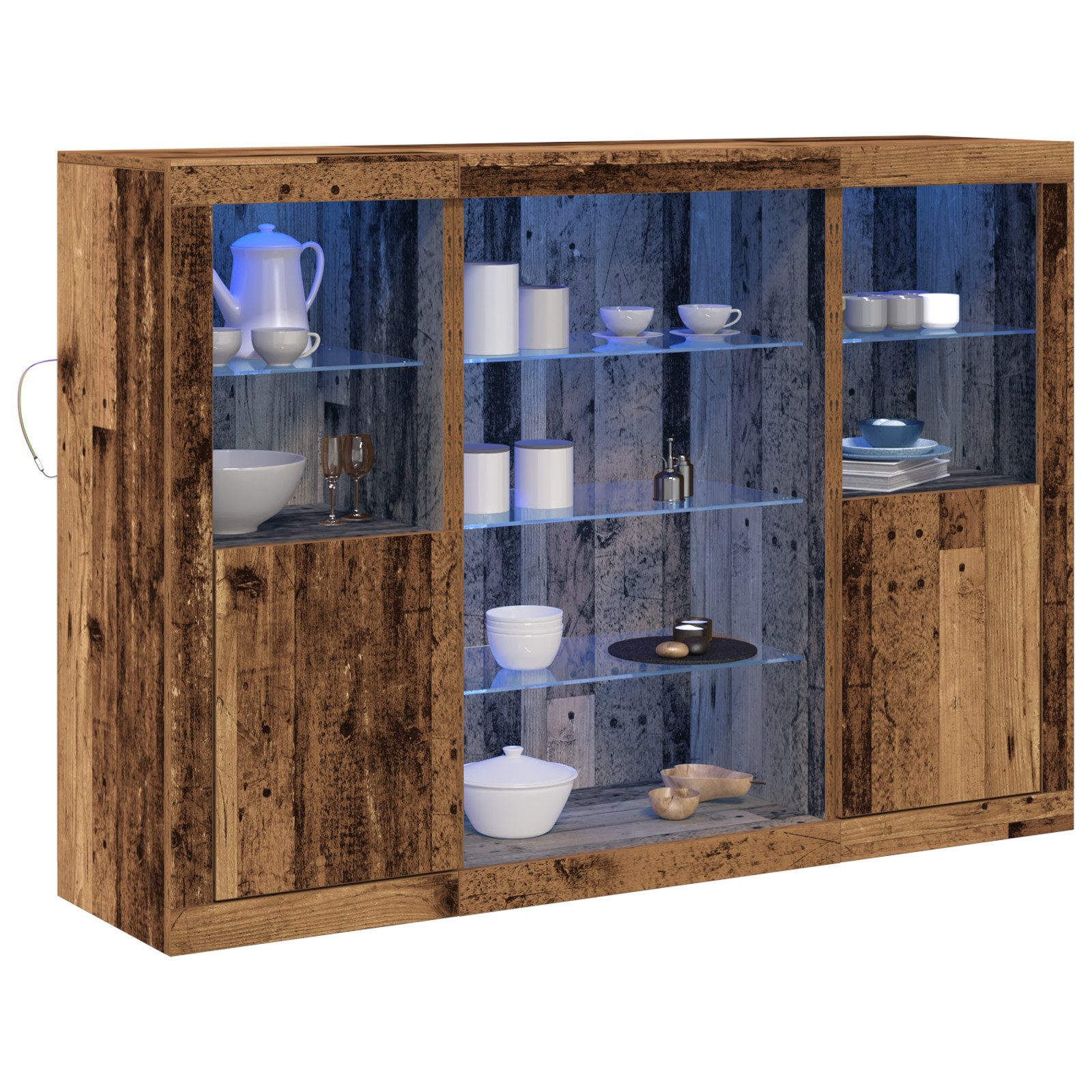 vidaXL Sideboard Sideboard mit LED-Lichtern Altholz günstig online kaufen