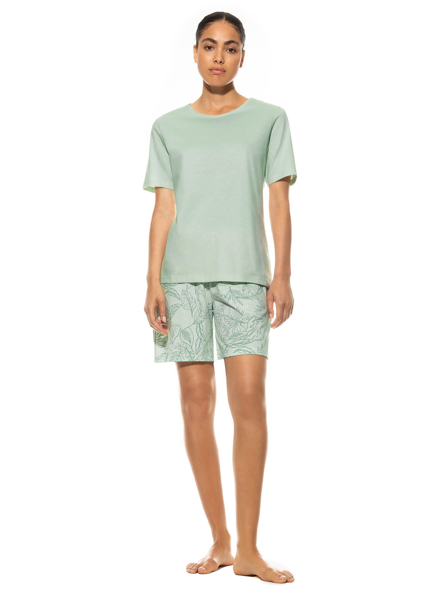 Mey Pyjama Mey Damen Kurz Pyjama 13232 Frozen Mint (1 Stück, 1 tlg., 1 Stück)