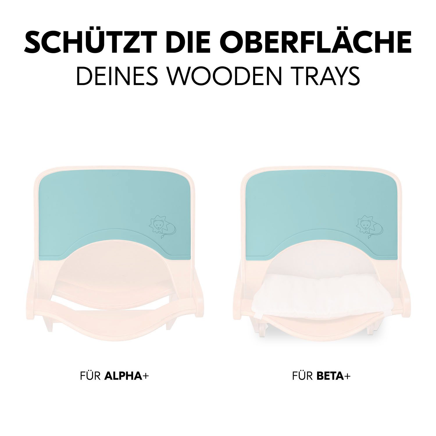 Hauck Platzset Highchair Wooden Tray Mat, Lion Mint, für Hochstuhl-Essbretter – Bild 3 von 5