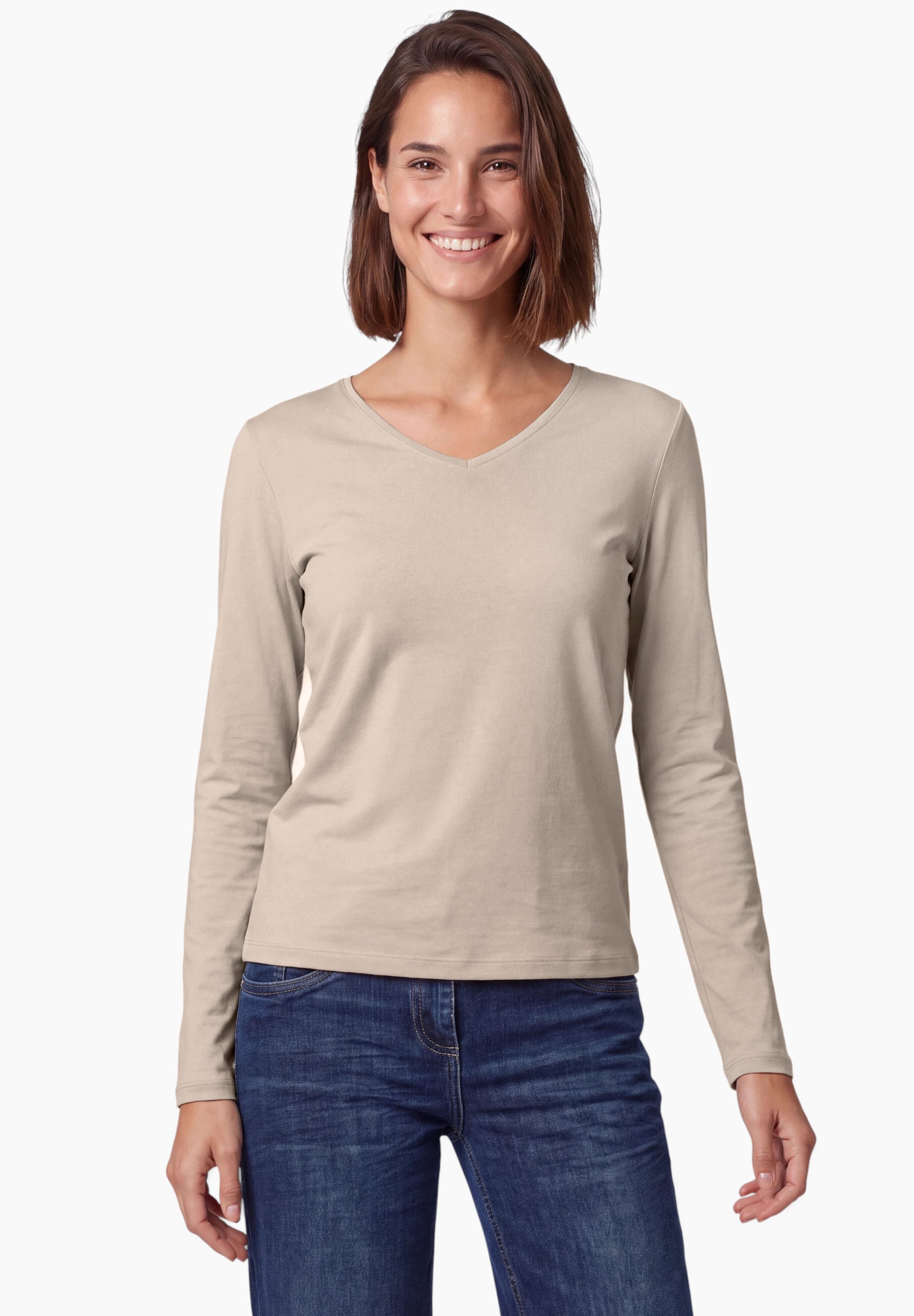 CECIL Langarmshirt aus reiner Baumwolle