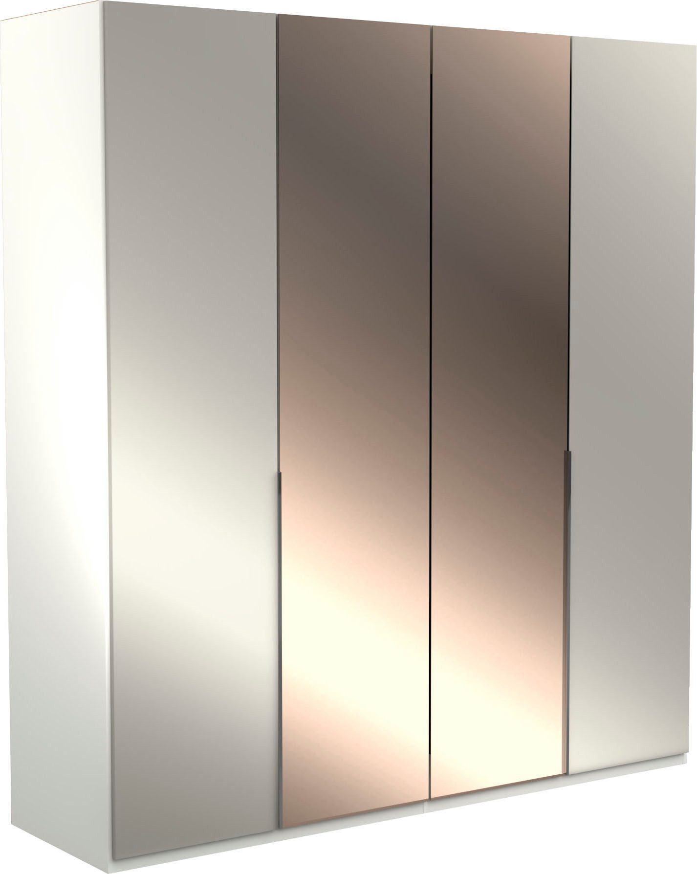 Musterring Kleiderschrank San Diego, Kleiderschrank, Schrank, Garderobe, mit Spiegel (1-St., weiß, Türen gedämpft,2 Höhen, mehrere Breiten, MADE IN GERMANY) 4-türig (gedämpft), 4 Böden, 2 Kleiderstange, Chromgriffe