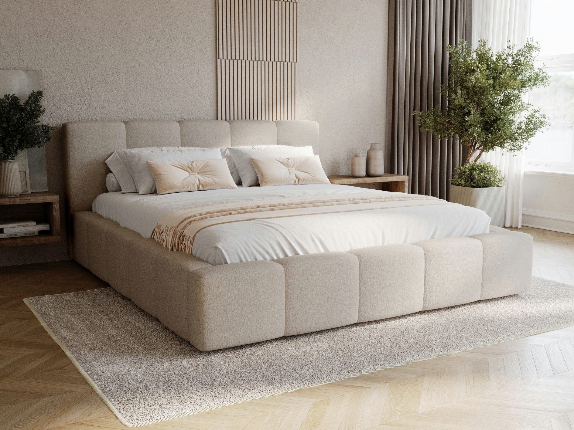 Compleo Polsterbett Wolkenbett modern und elegant, Designerbett LARAS (TOPS günstig online kaufen